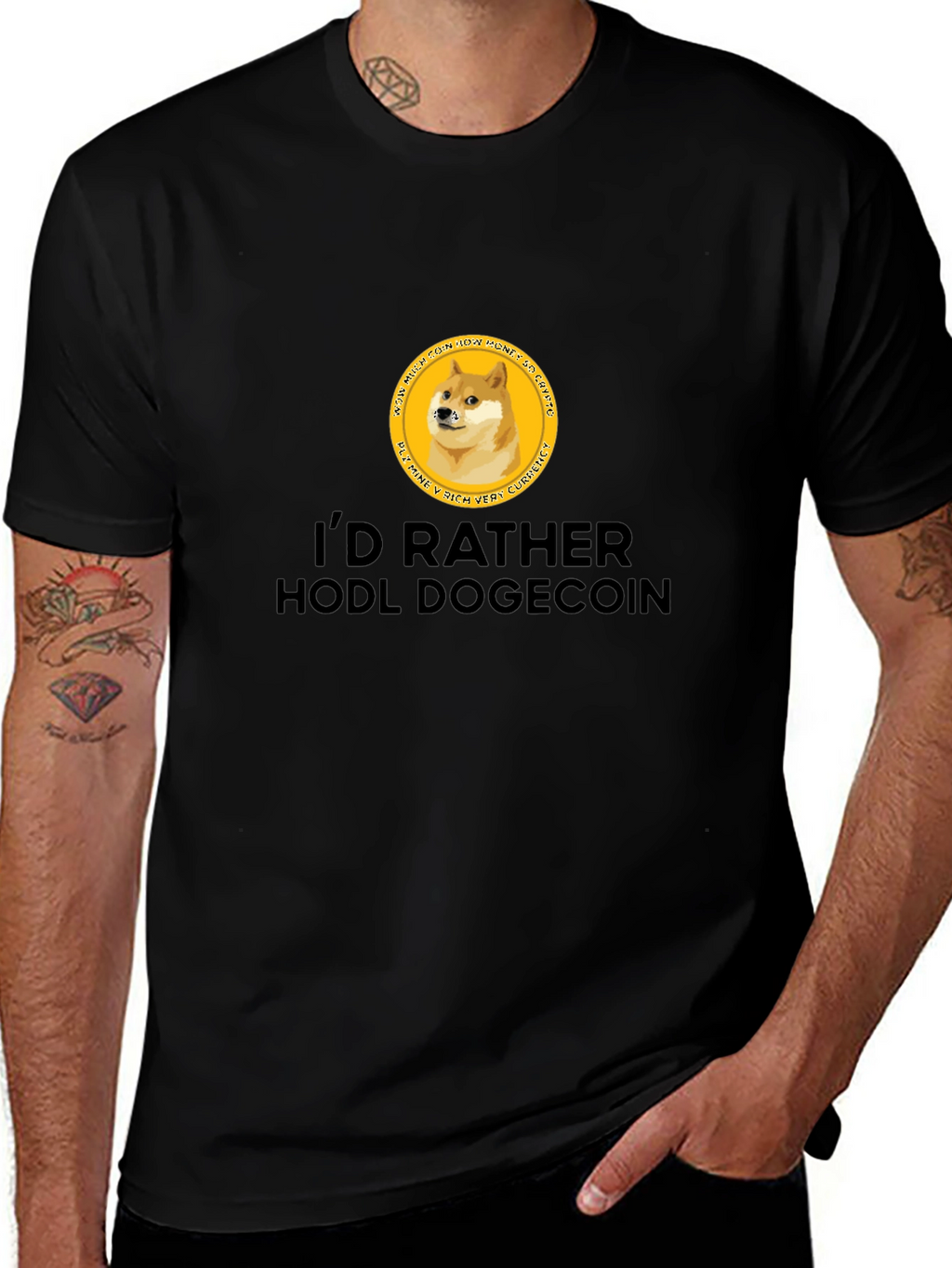 Id Rather HODL Dogecoin Black T-Shirt