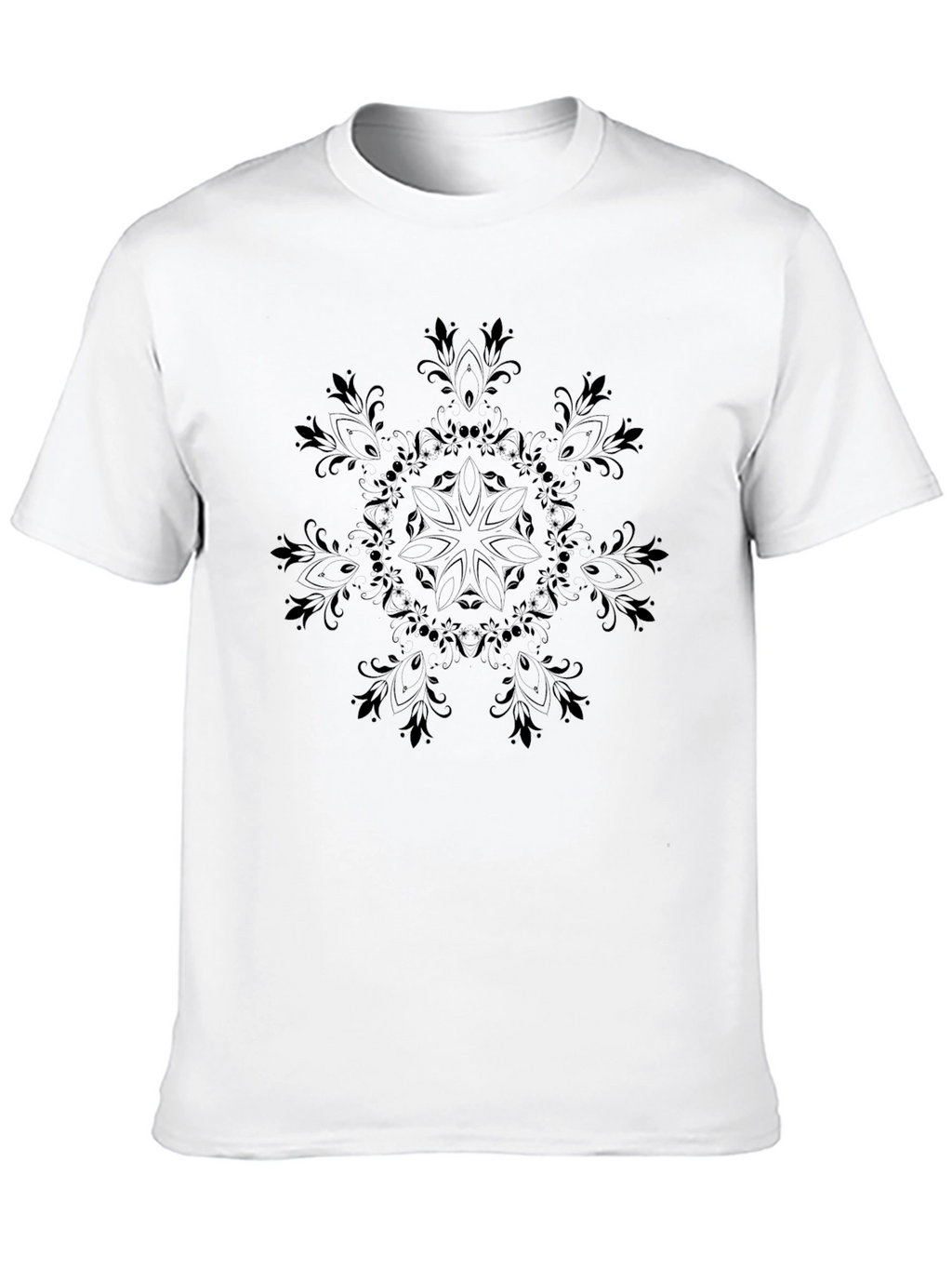 Mens Black Mandala T-Shirt - Casual Comfort