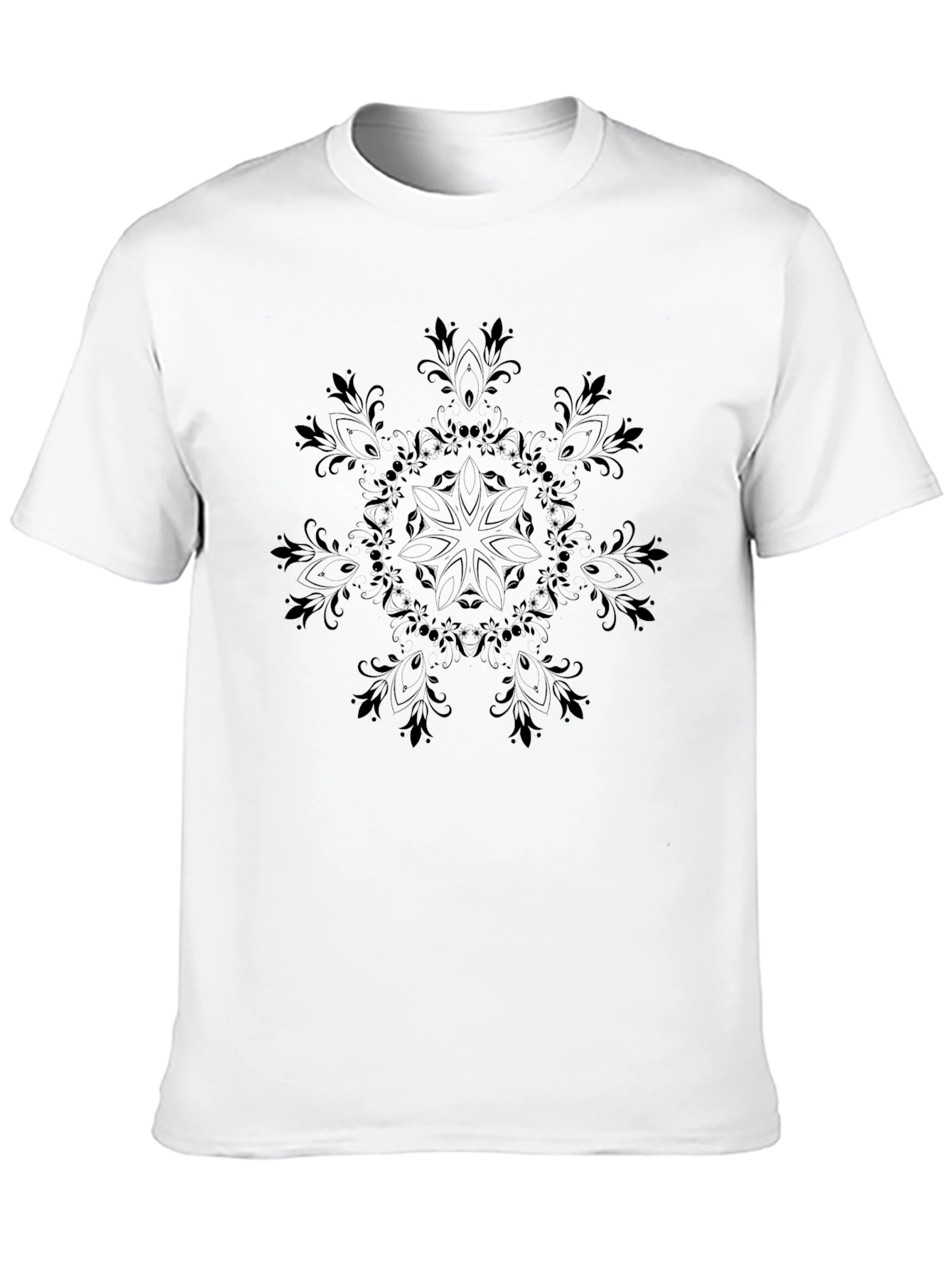 Mens Black Mandala T-Shirt - Casual Comfort