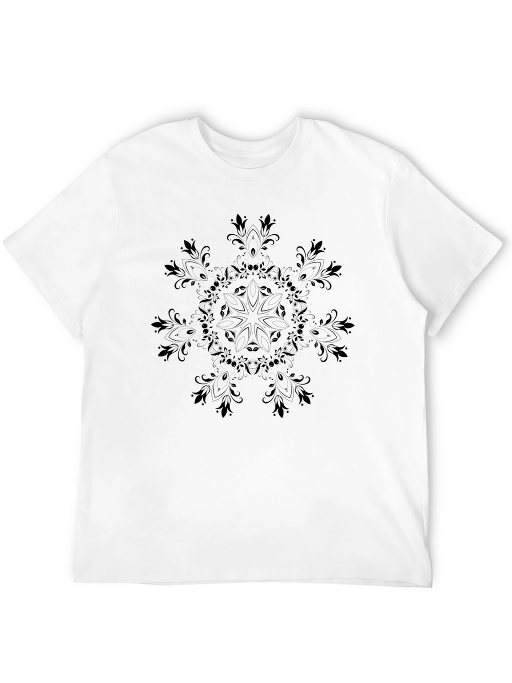 Mens Black Mandala T-Shirt - Casual Comfort