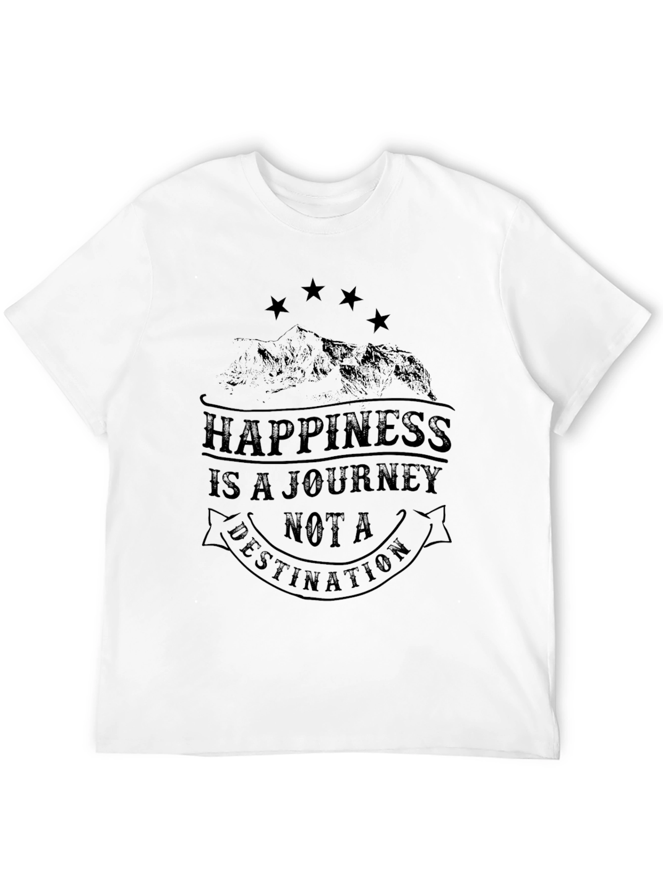 Happiness Journey Graphic Tee - Black