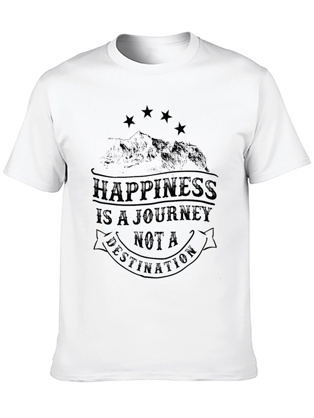 Happiness Journey Graphic Tee - Black