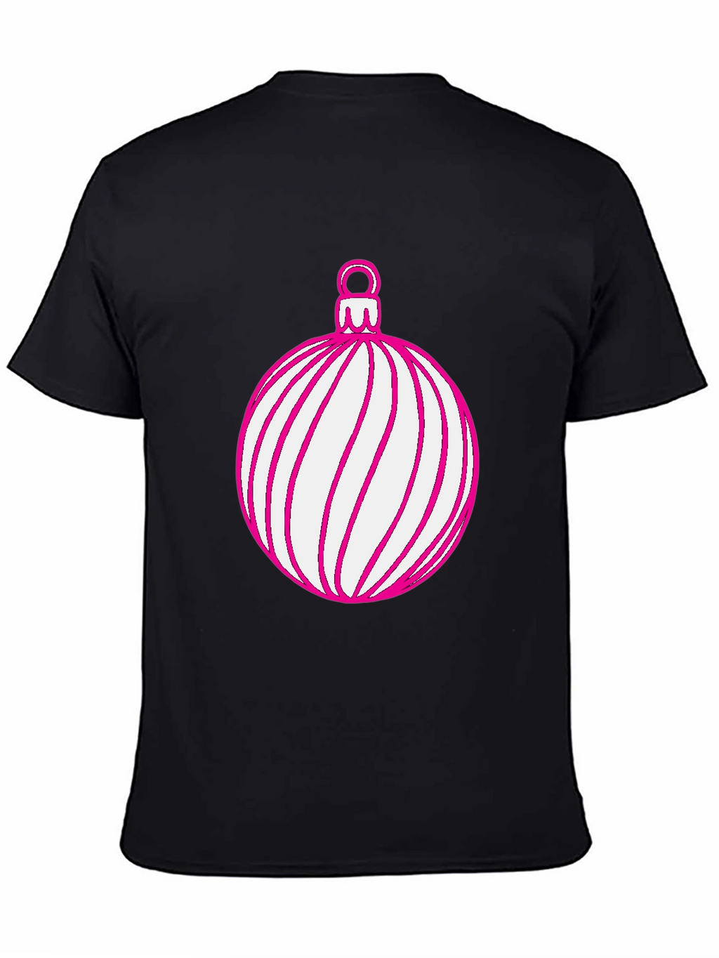 Festive Holiday Ornament Graphic Tee - Black