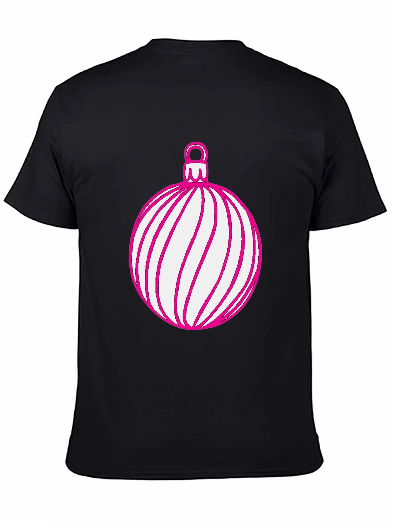 Festive Holiday Ornament Graphic Tee - Black