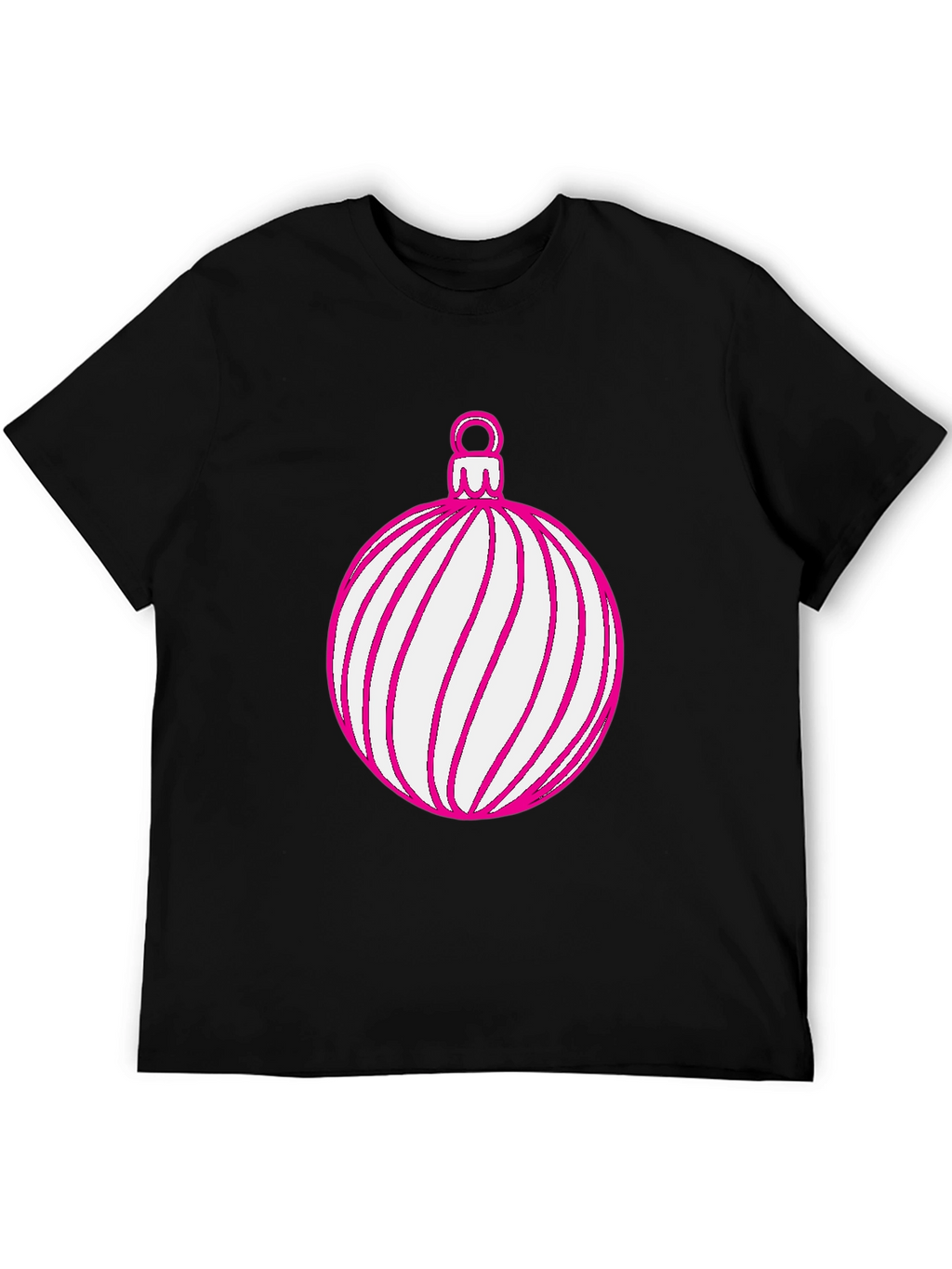 Festive Holiday Ornament Graphic Tee - Black