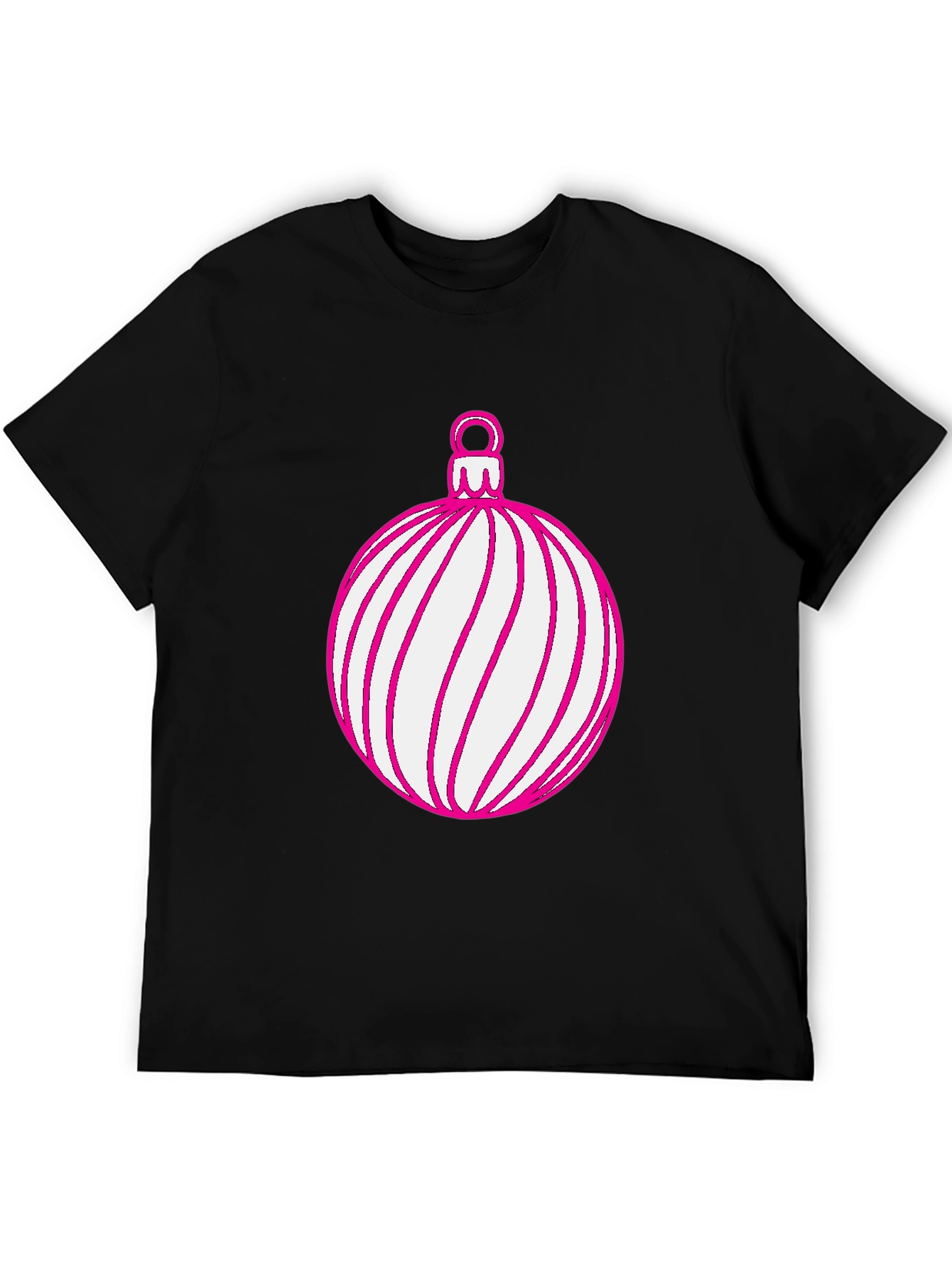 Festive Holiday Ornament Graphic Tee - Black