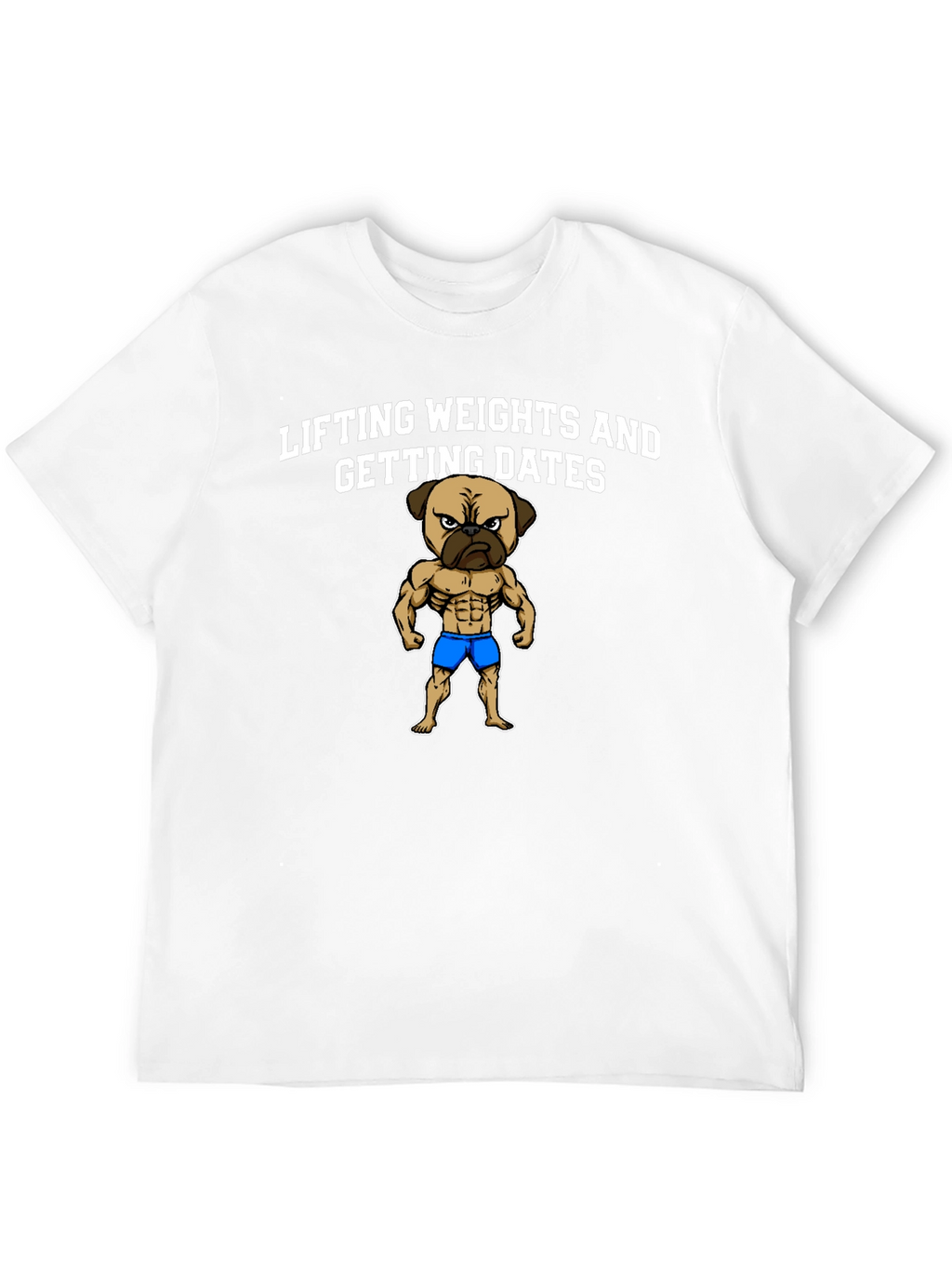 Lifting Weights Pug Graphic T-Shirt