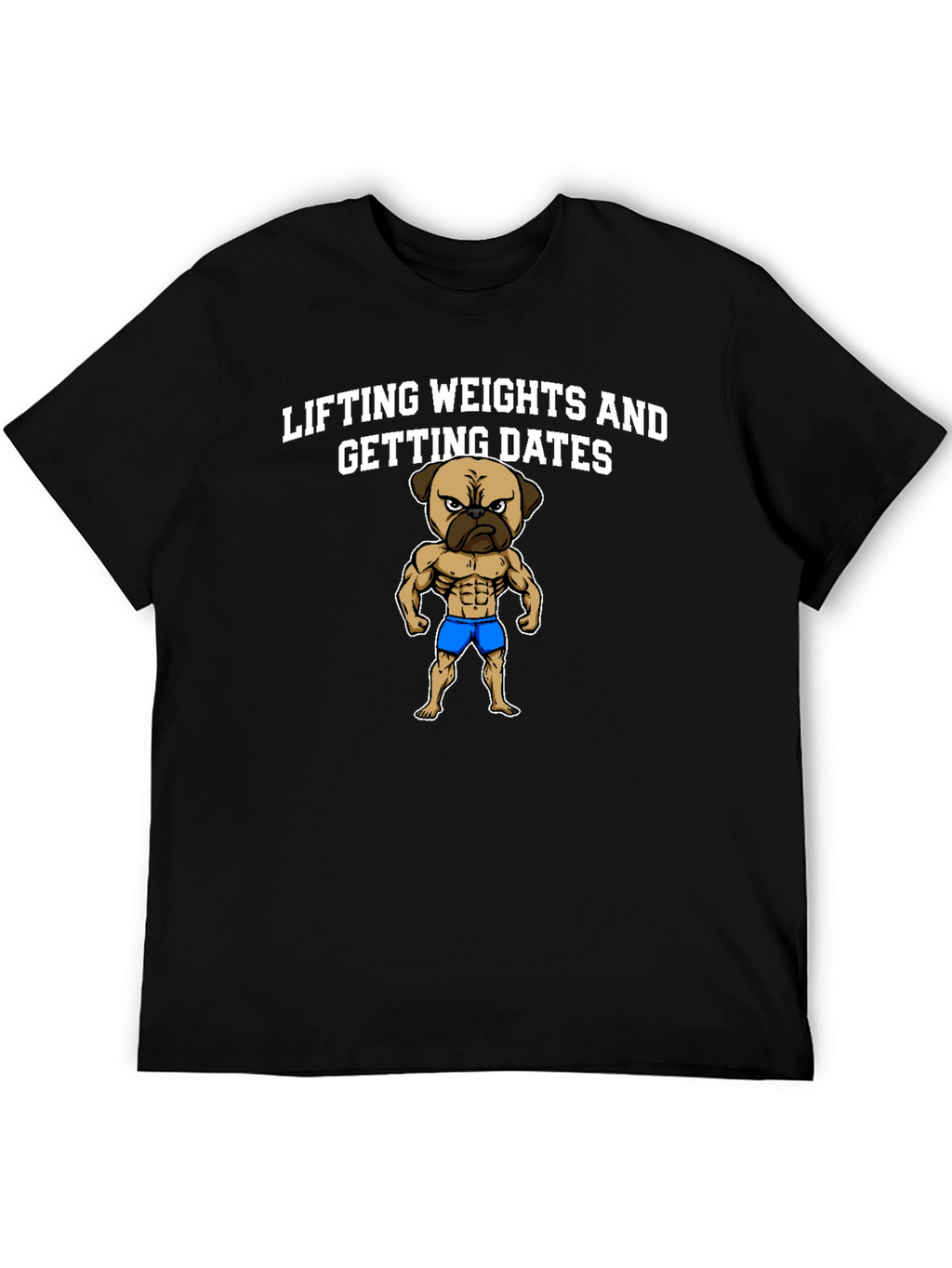 Lifting Weights Pug Graphic T-Shirt