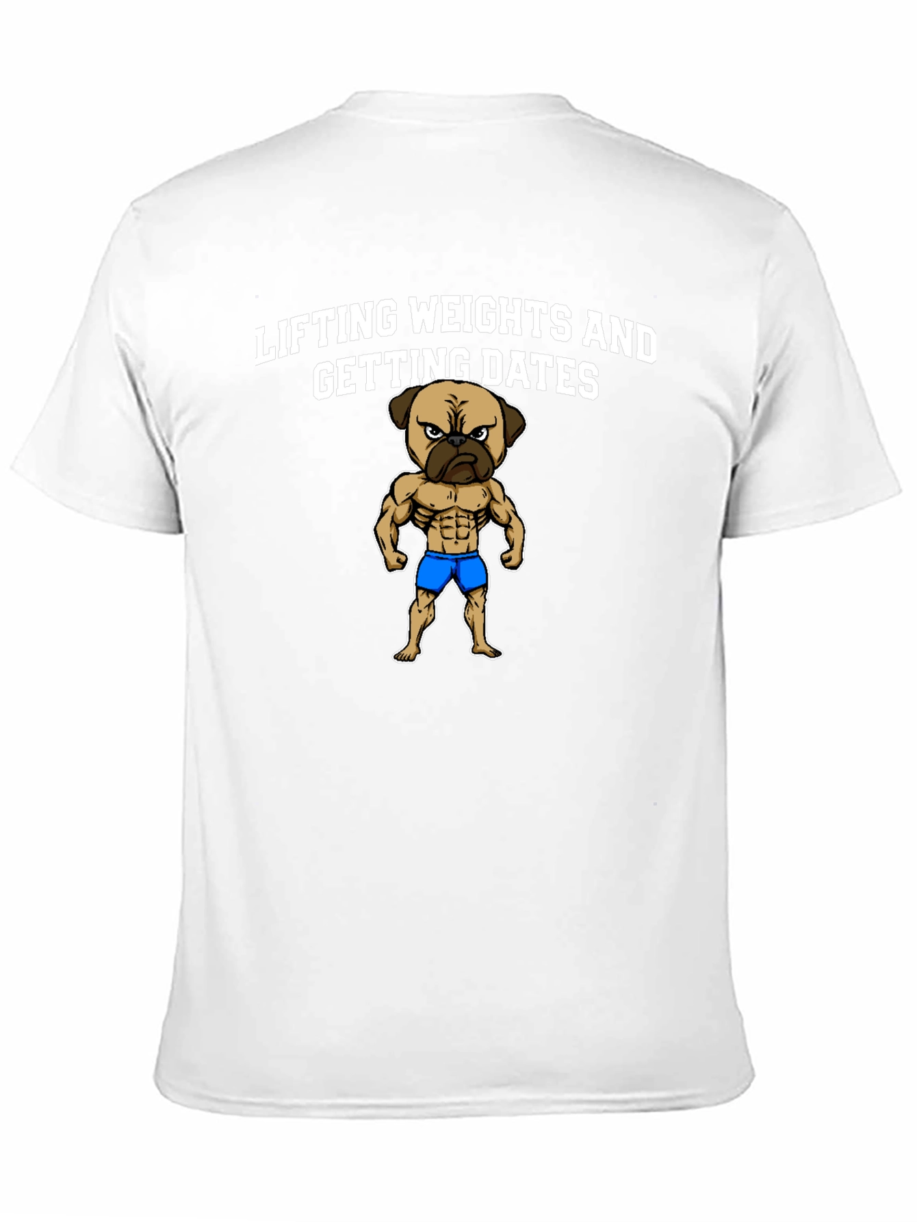 Lifting Weights Pug Graphic T-Shirt