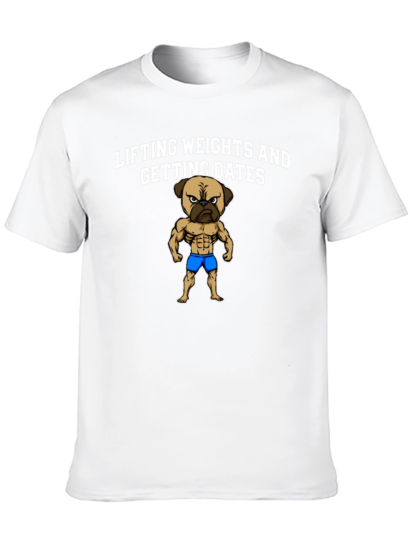 Lifting Weights Pug Graphic T-Shirt