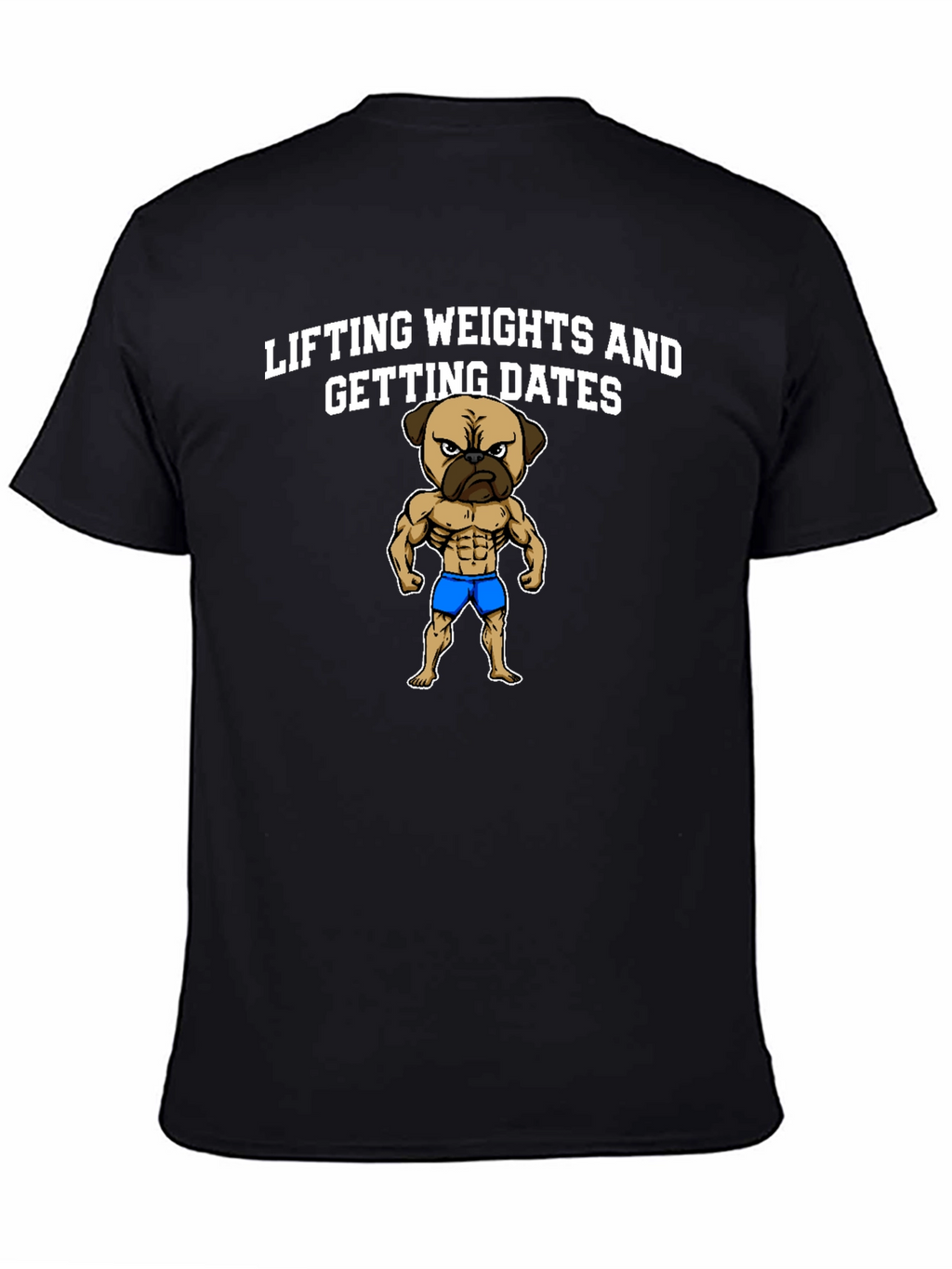 Lifting Weights Pug Graphic T-Shirt