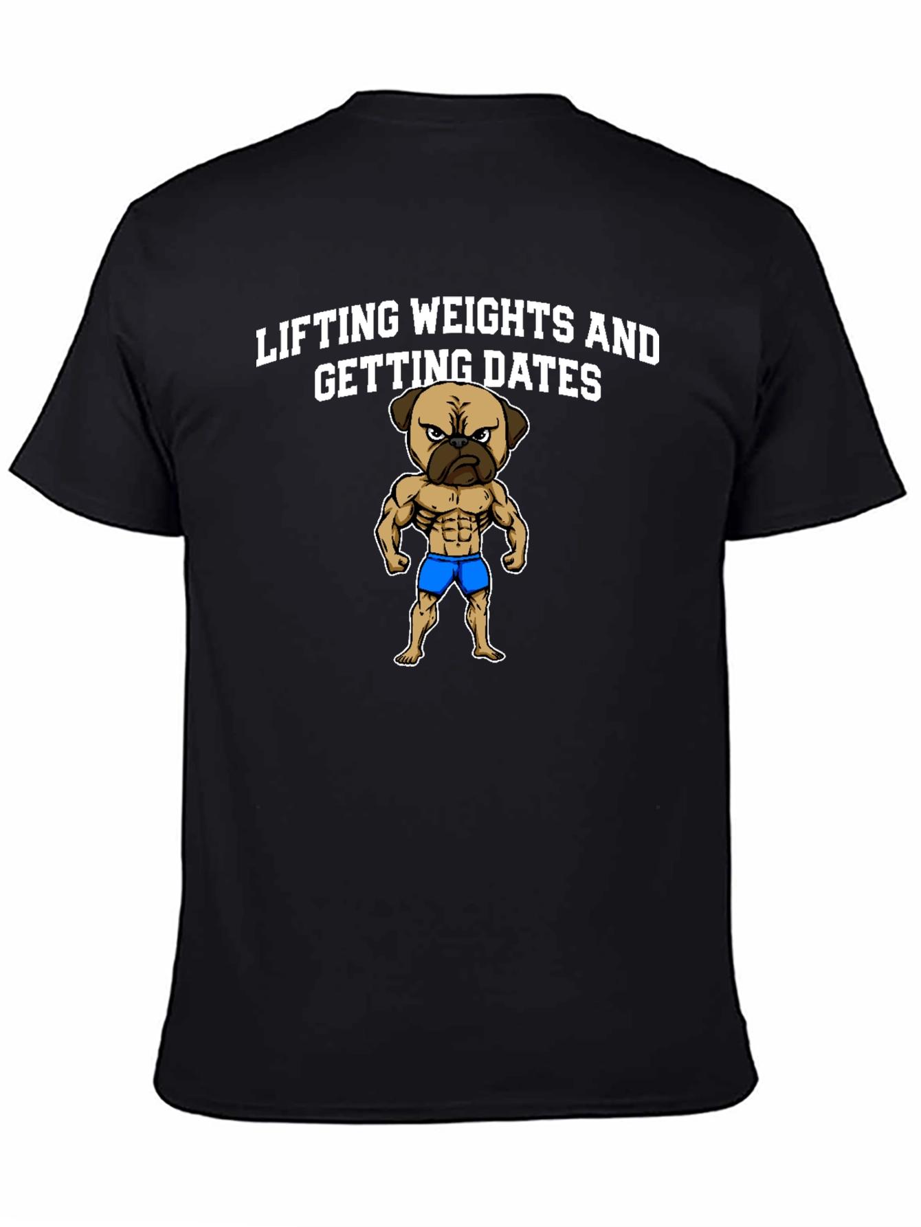 Lifting Weights Pug Graphic T-Shirt
