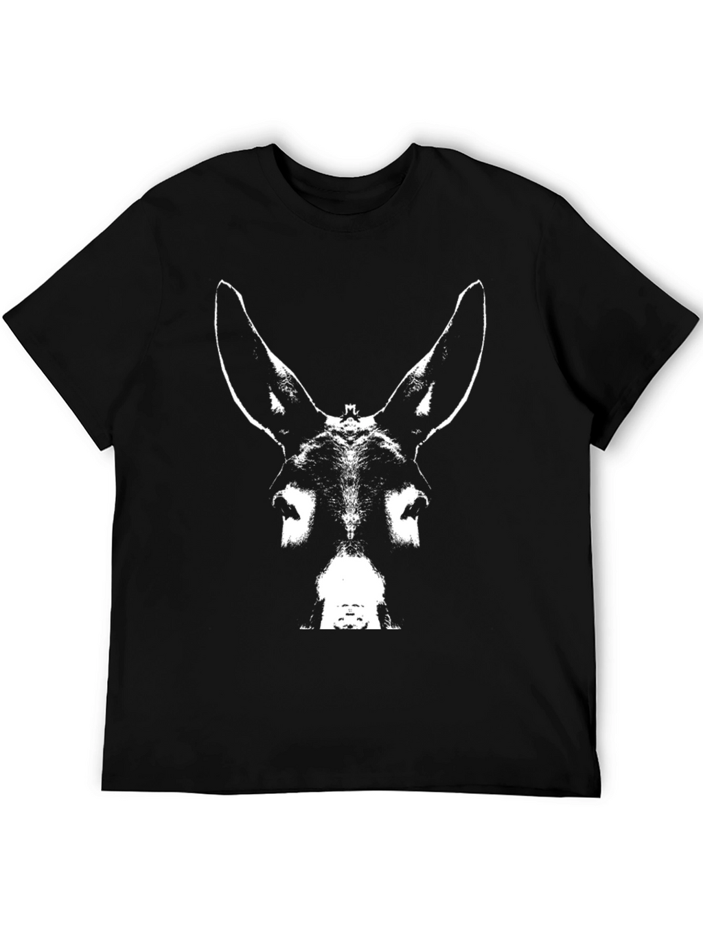 Donkey Face Graphic Black T-Shirt