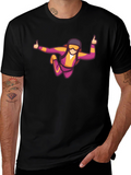 Skydiving Graphic Tee - Black Casual T-Shirt