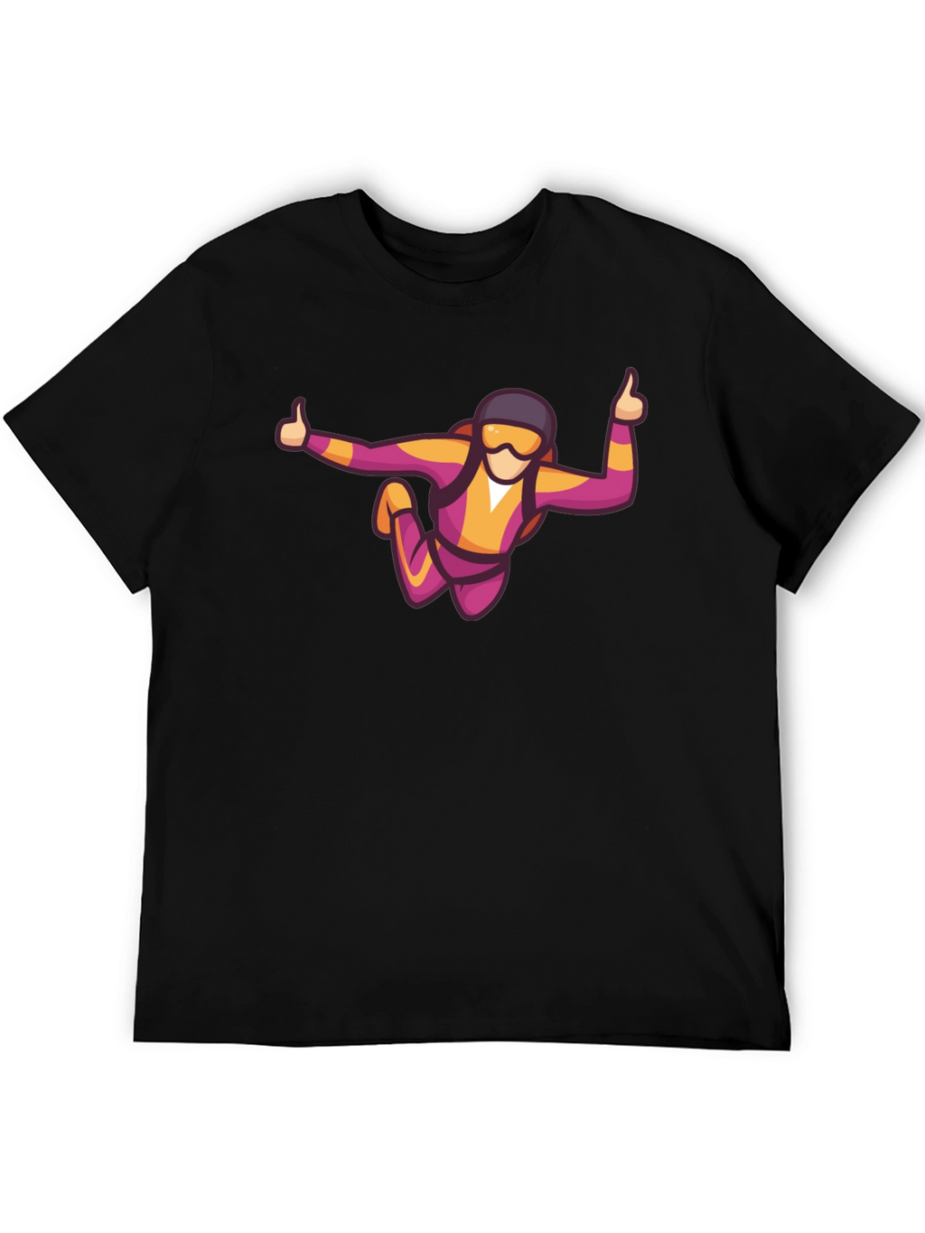 Skydiving Graphic Tee - Black Casual T-Shirt