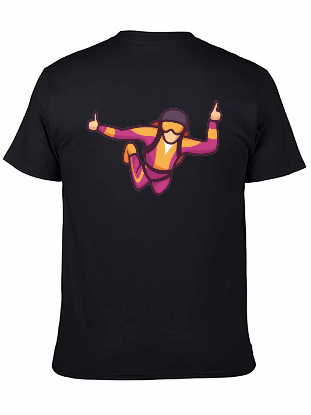 Skydiving Graphic Tee - Black Casual T-Shirt