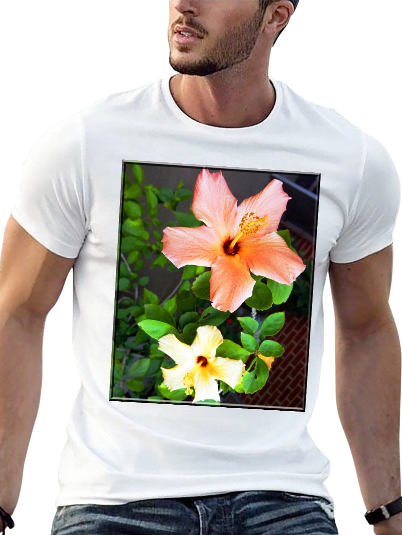 Floral Hibiscus Print Black T-Shirt