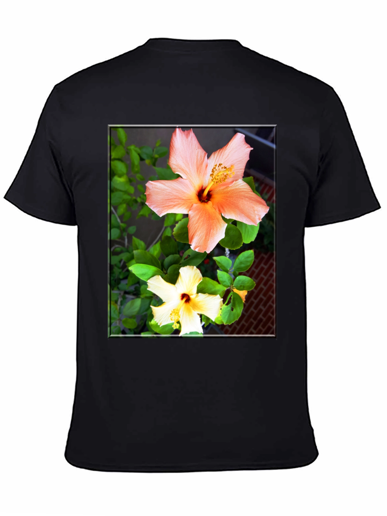 Floral Hibiscus Print Black T-Shirt