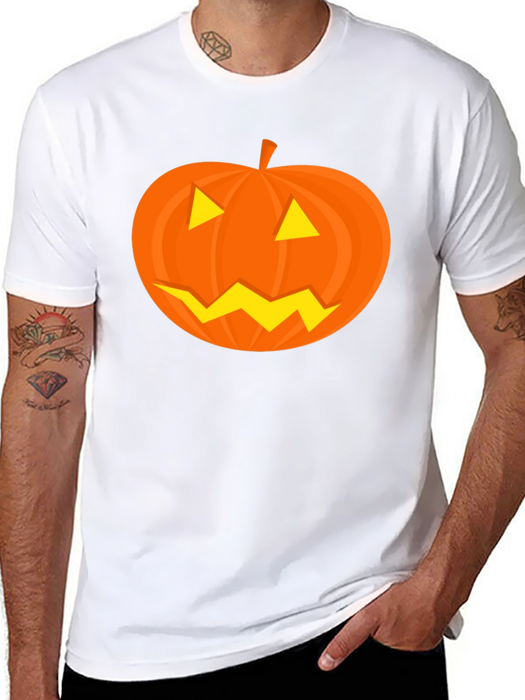 Halloween Pumpkin Face Black T-Shirt