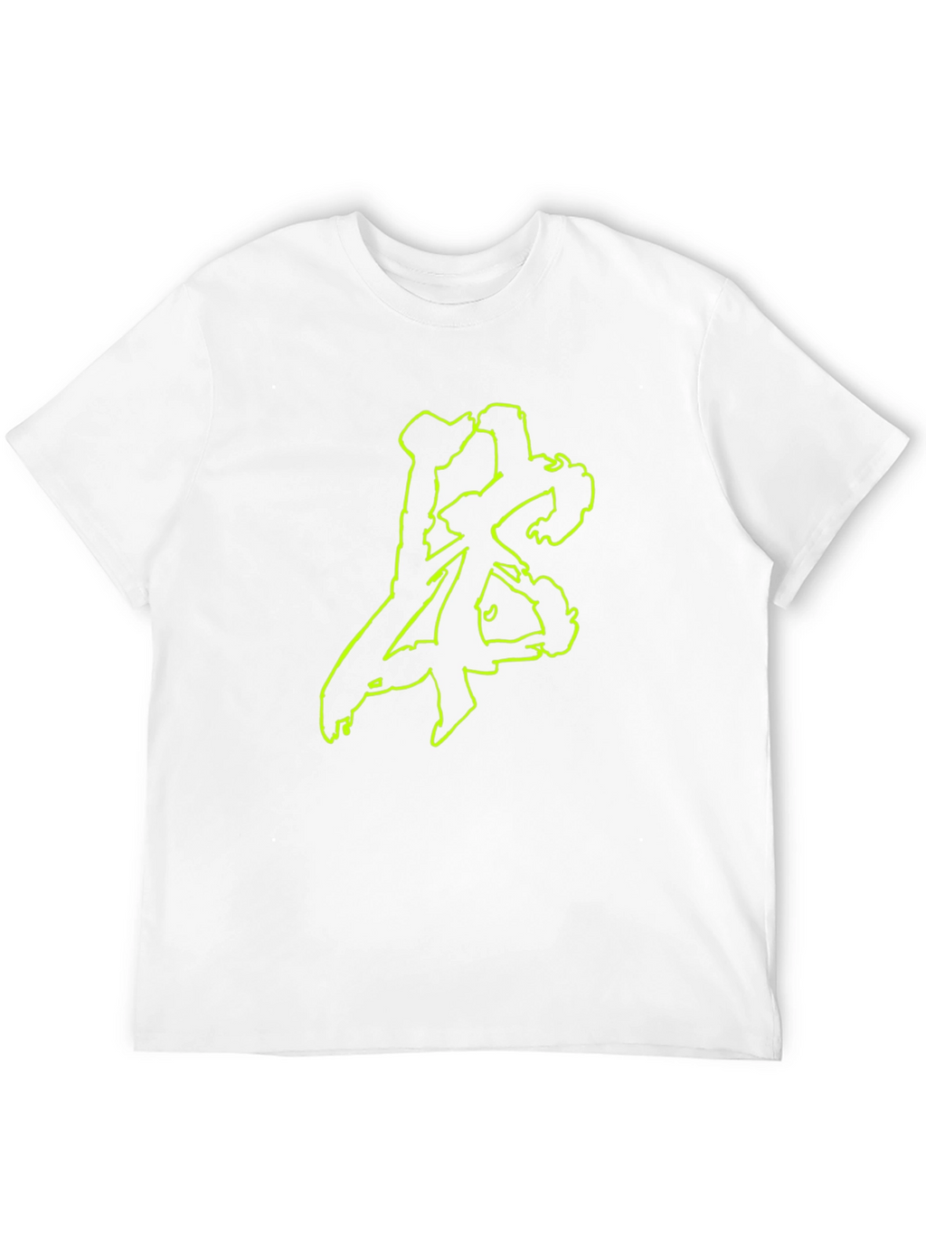 Black T-Shirt with Green Abstract Design