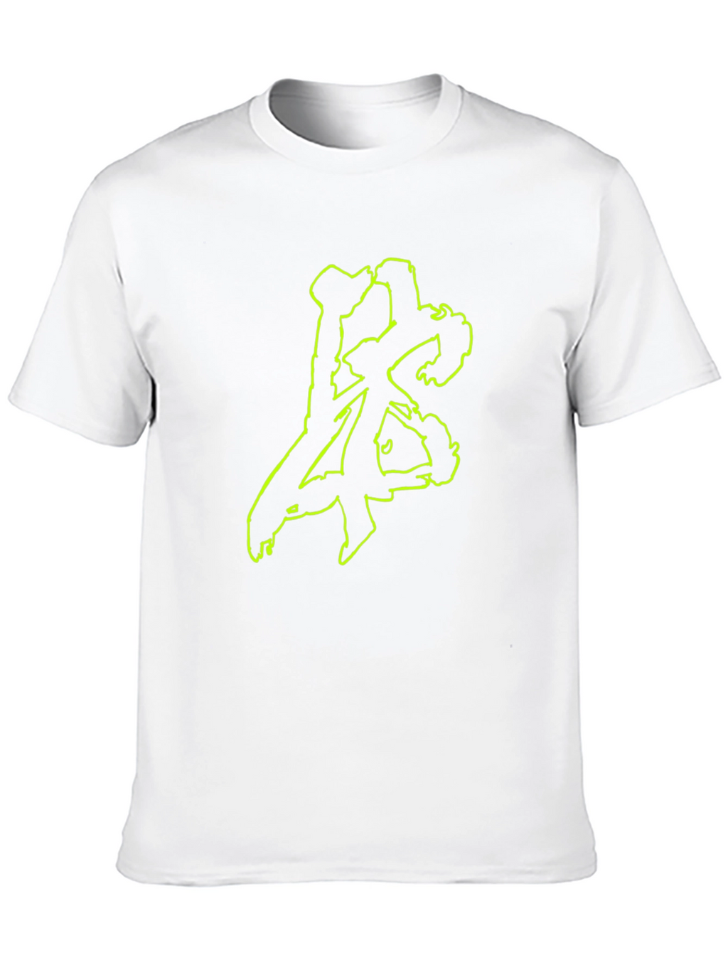 Black T-Shirt with Green Abstract Design
