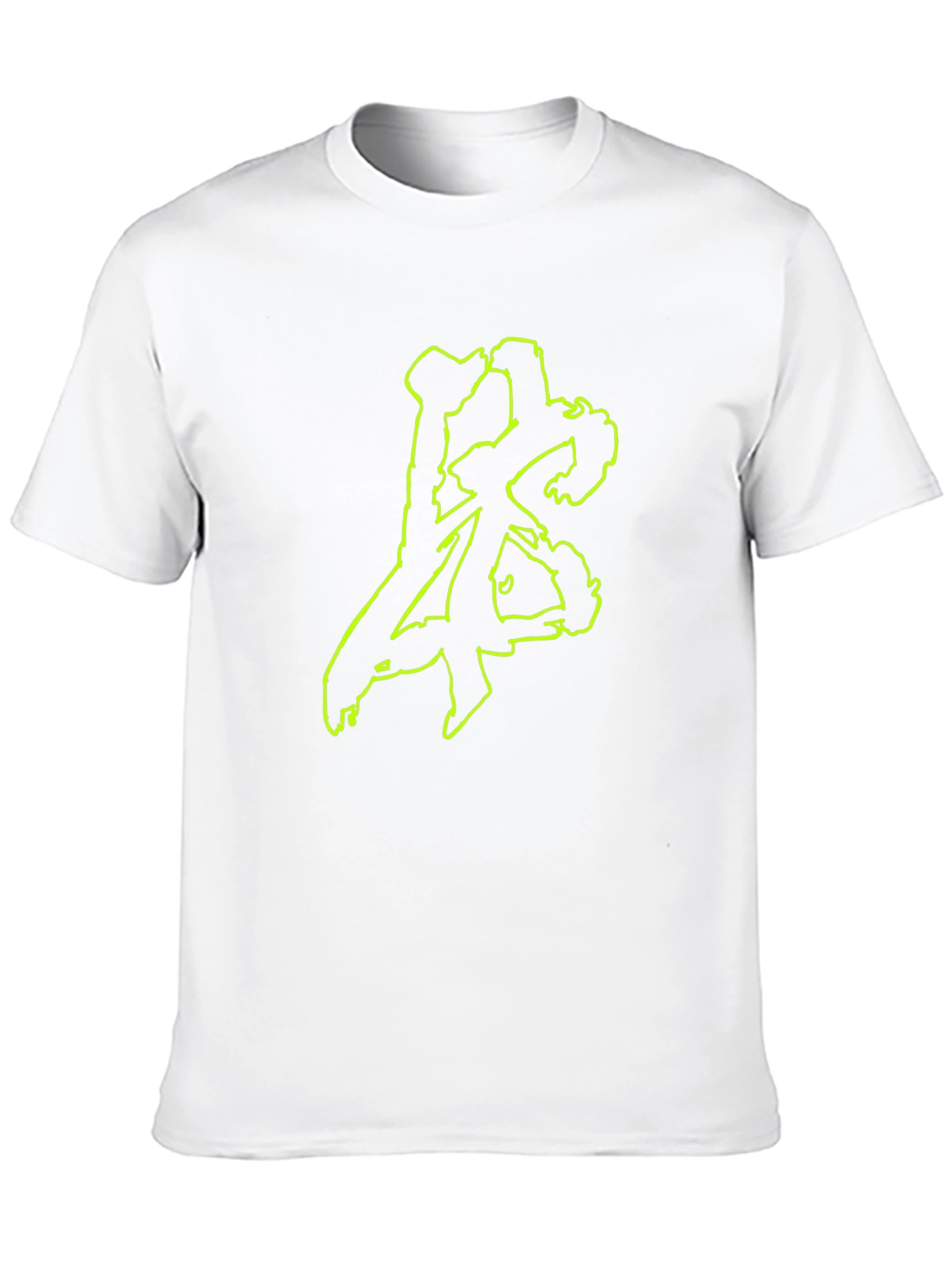 Black T-Shirt with Green Abstract Design