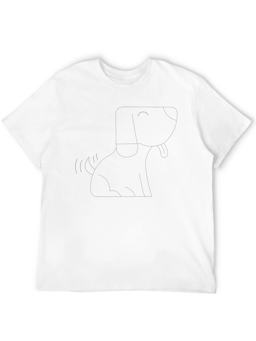 Dog Outline Graphic Tee - Black Cotton Comfort