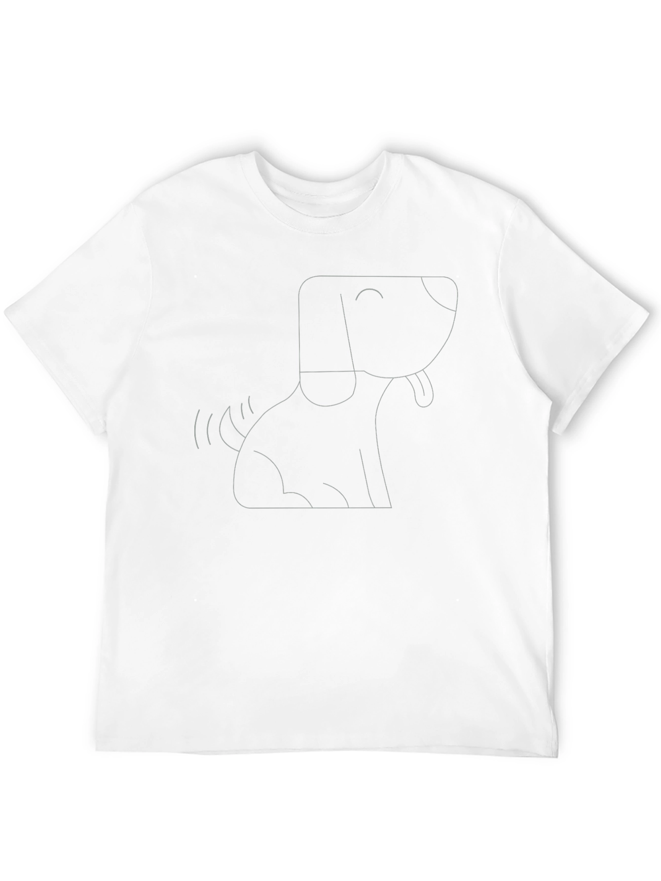 Dog Outline Graphic Tee - Black Cotton Comfort