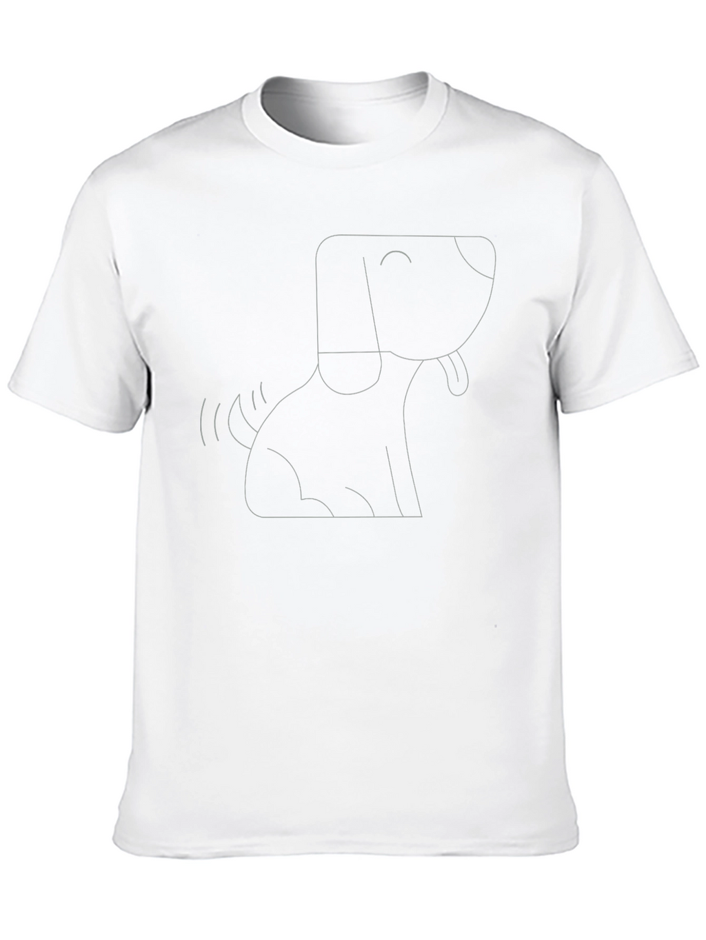 Dog Outline Graphic Tee - Black Cotton Comfort