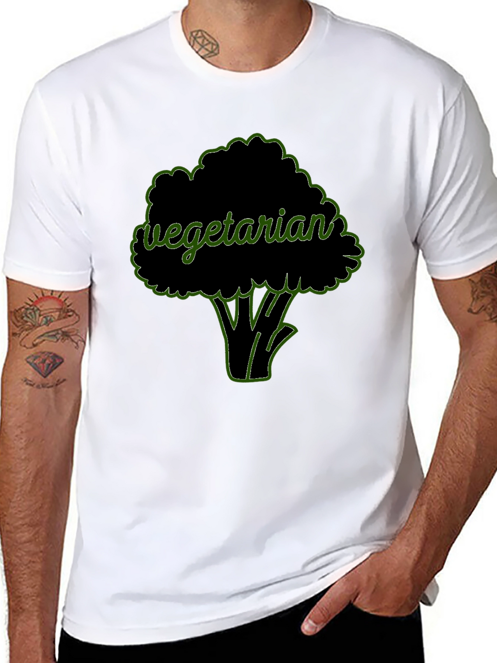 Vegetarian Broccoli Graphic T-Shirt