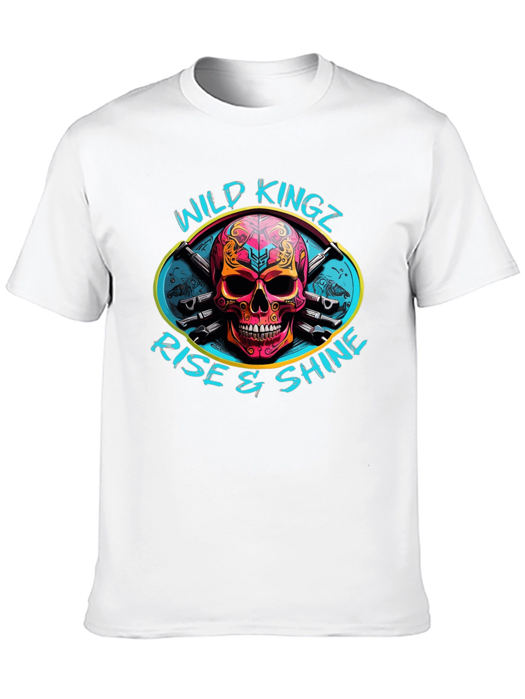 Wild Kingz Skull Graphic Black T-Shirt