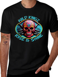 Wild Kingz Skull Graphic Black T-Shirt