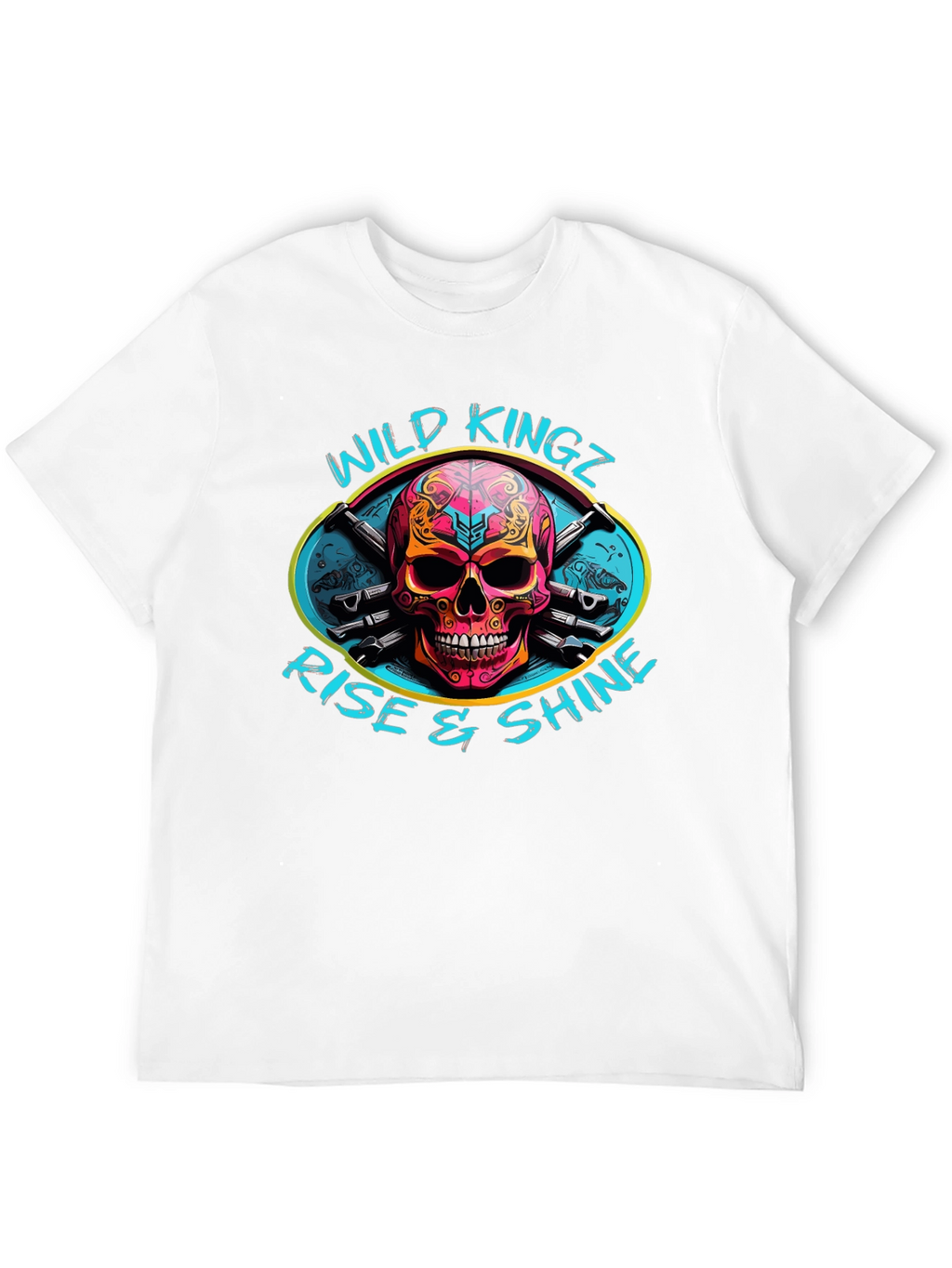 Wild Kingz Skull Graphic Black T-Shirt