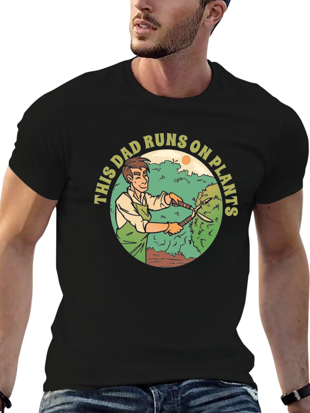 Dad Runs on Plants Graphic T-Shirt