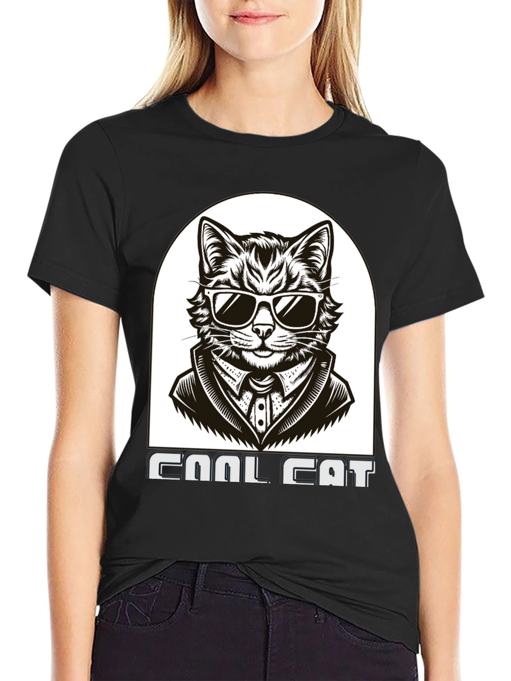 Cool Cat T-Shirt - Black