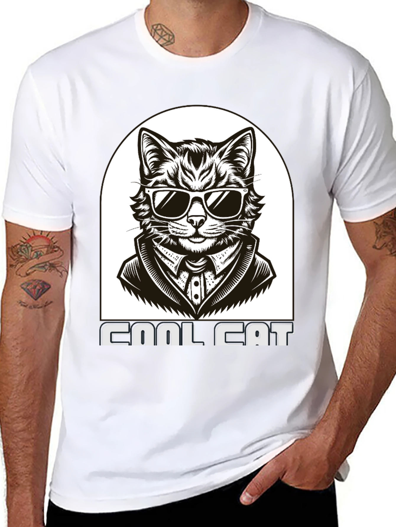 Cool Cat T-Shirt - Black