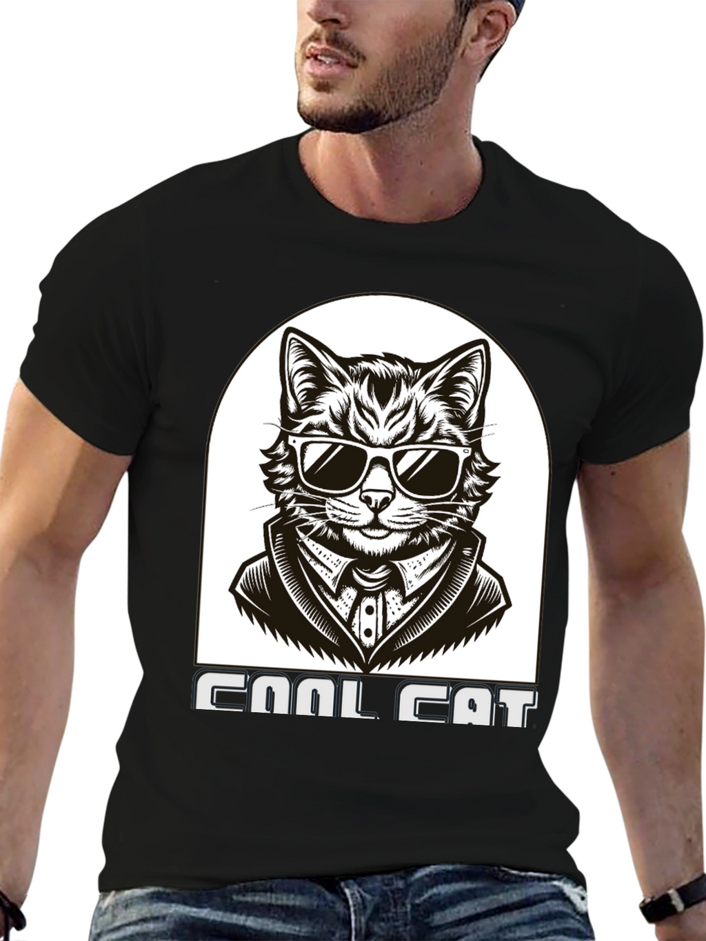 Cool Cat T-Shirt - Black