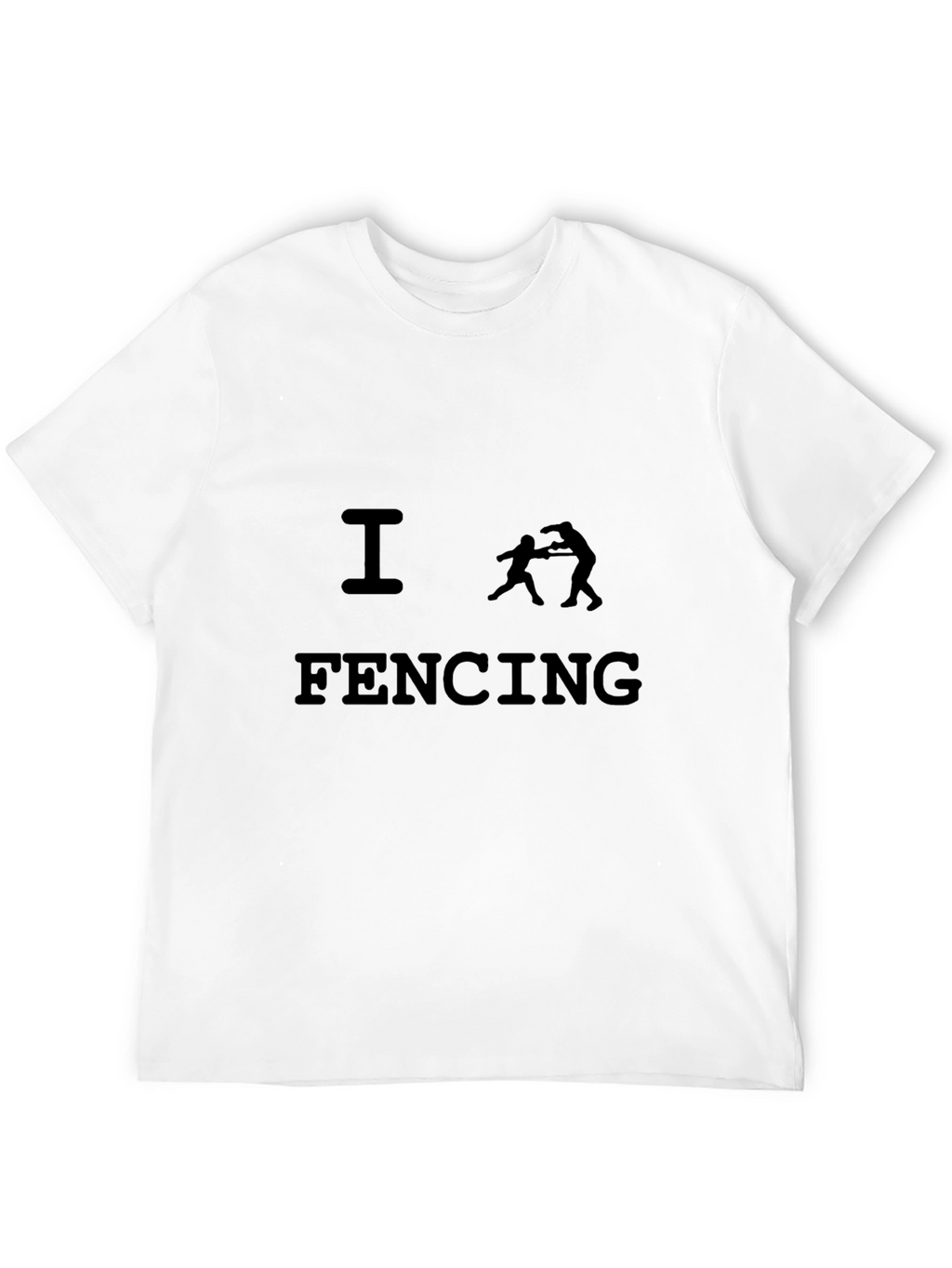 I Love Fencing T-Shirt - Black Sporty Design