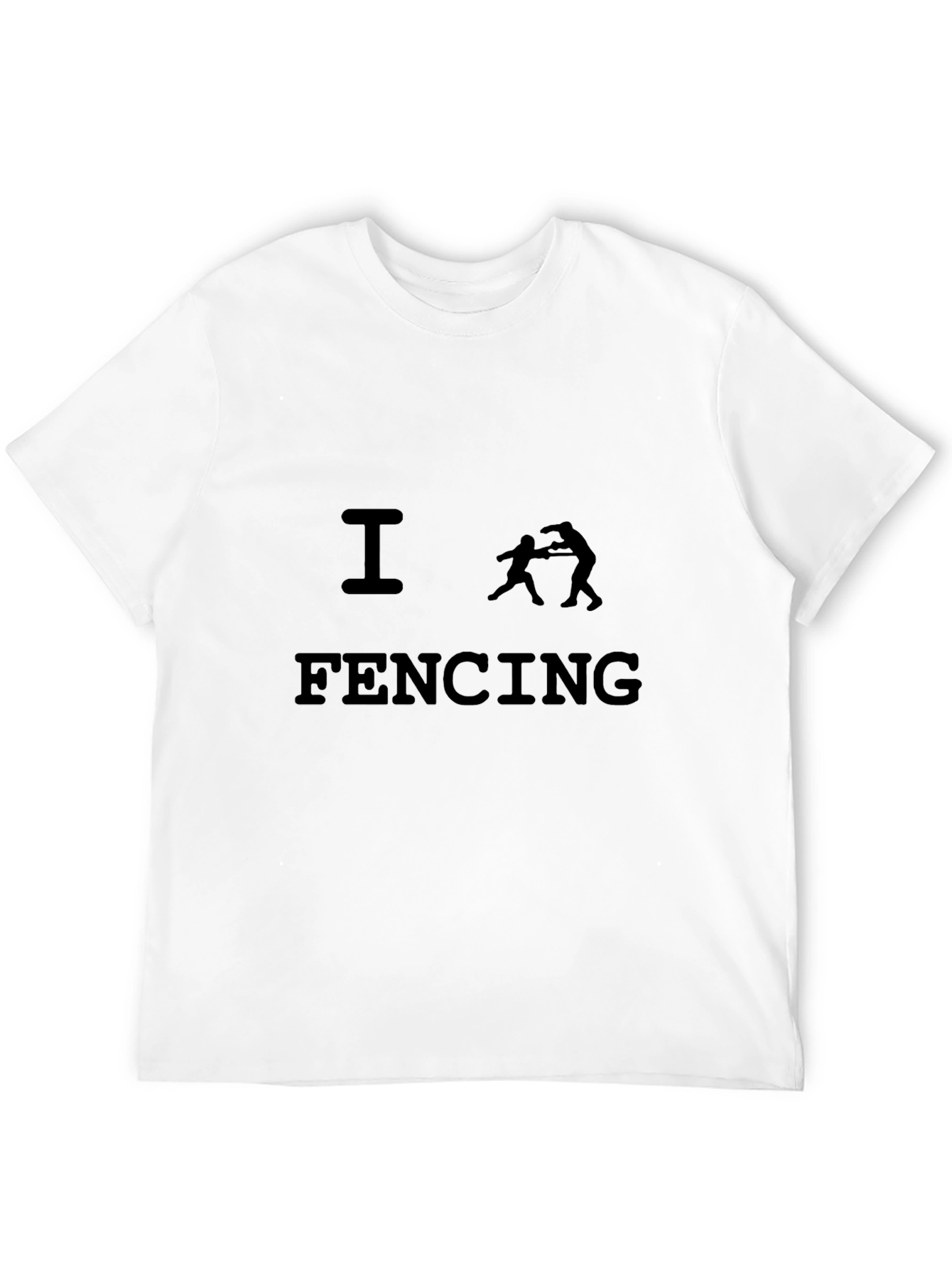 I Love Fencing T-Shirt - Black Sporty Design