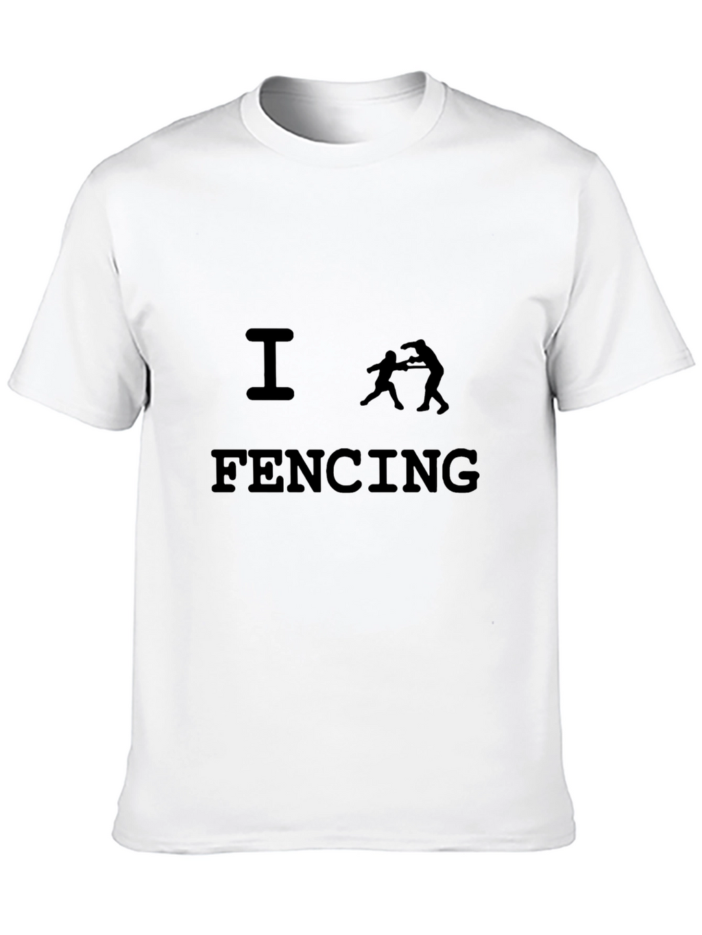 I Love Fencing T-Shirt - Black Sporty Design