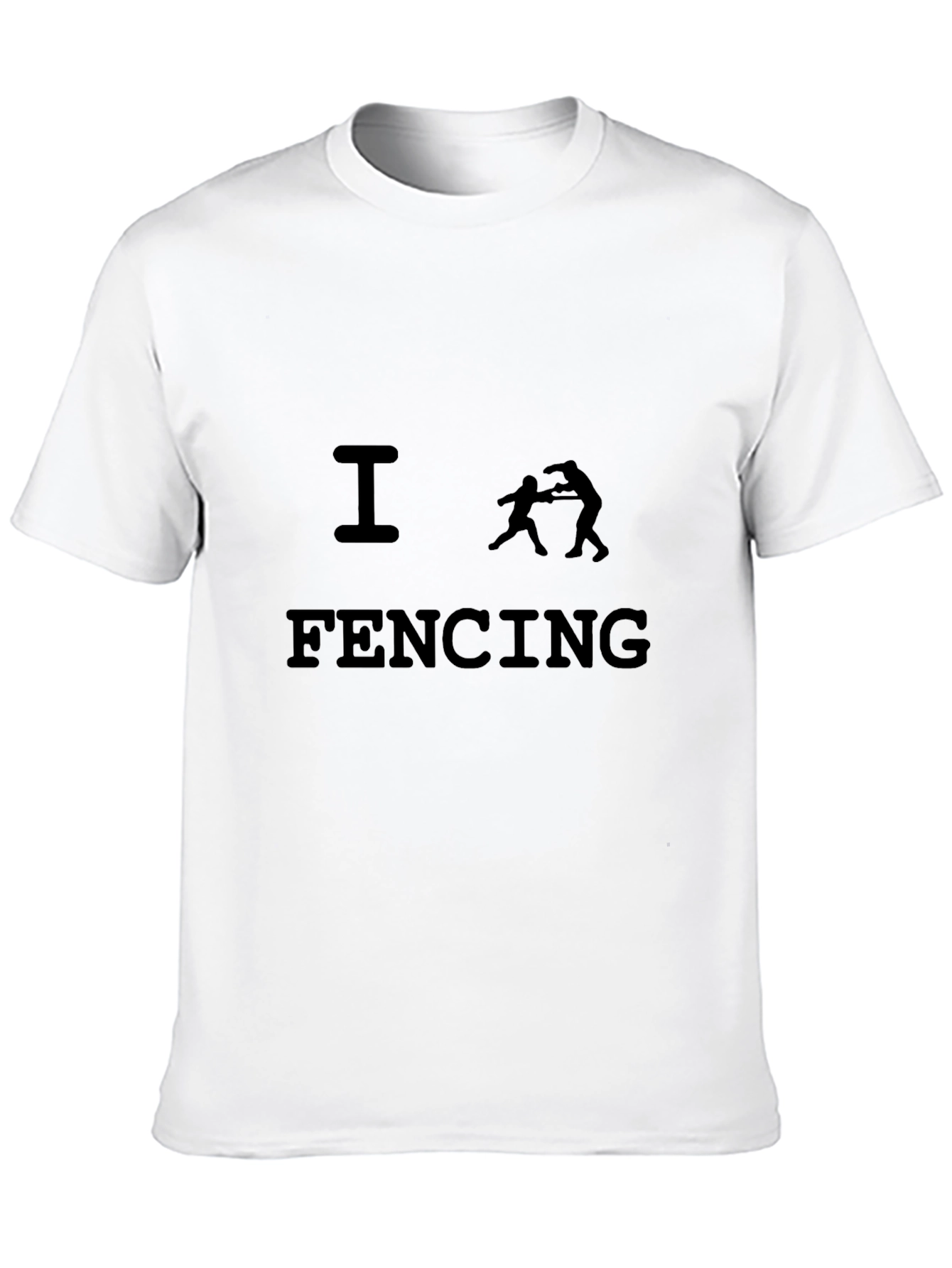 I Love Fencing T-Shirt - Black Sporty Design