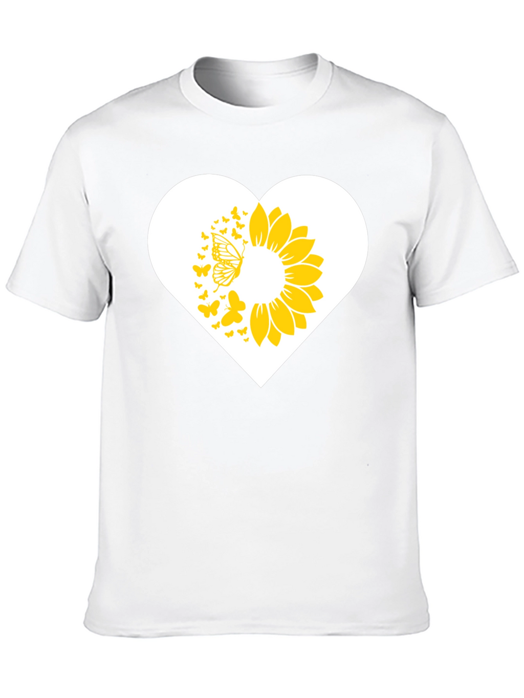 Sunflower Butterfly Heart Graphic Tee