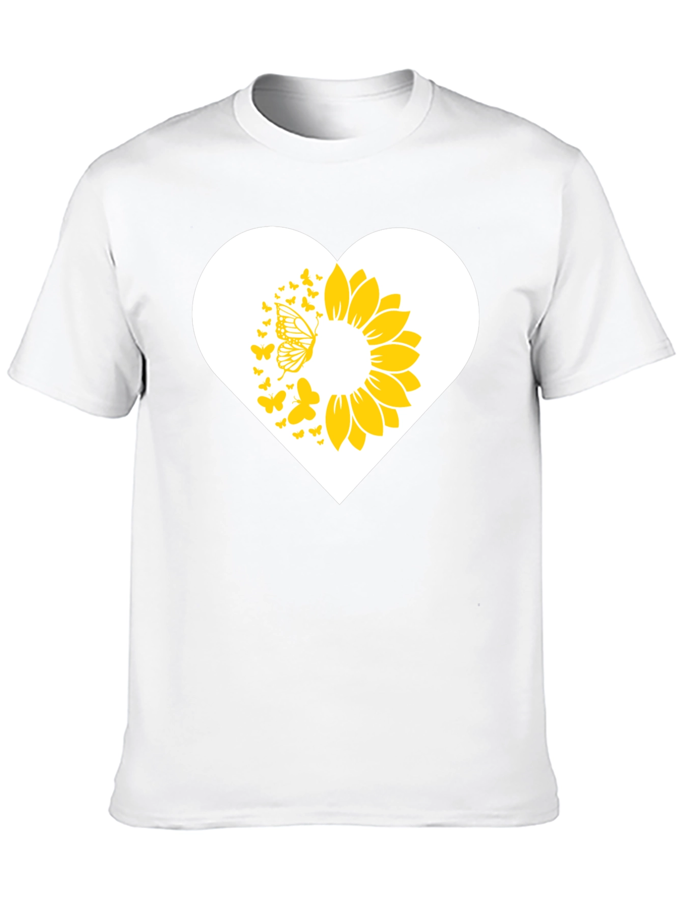 Sunflower Butterfly Heart Graphic Tee
