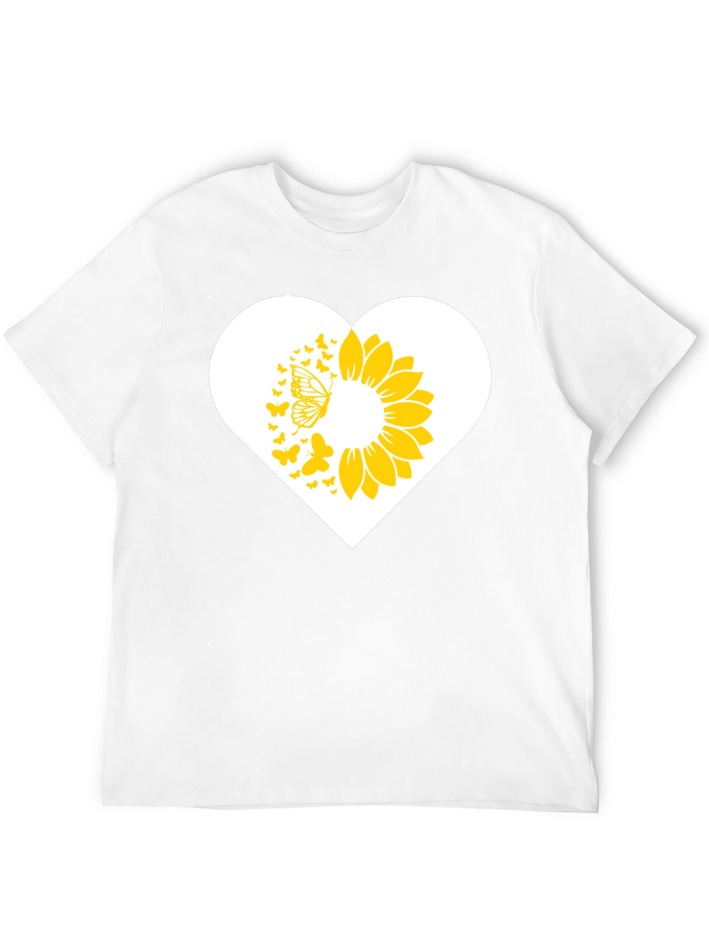 Sunflower Butterfly Heart Graphic Tee