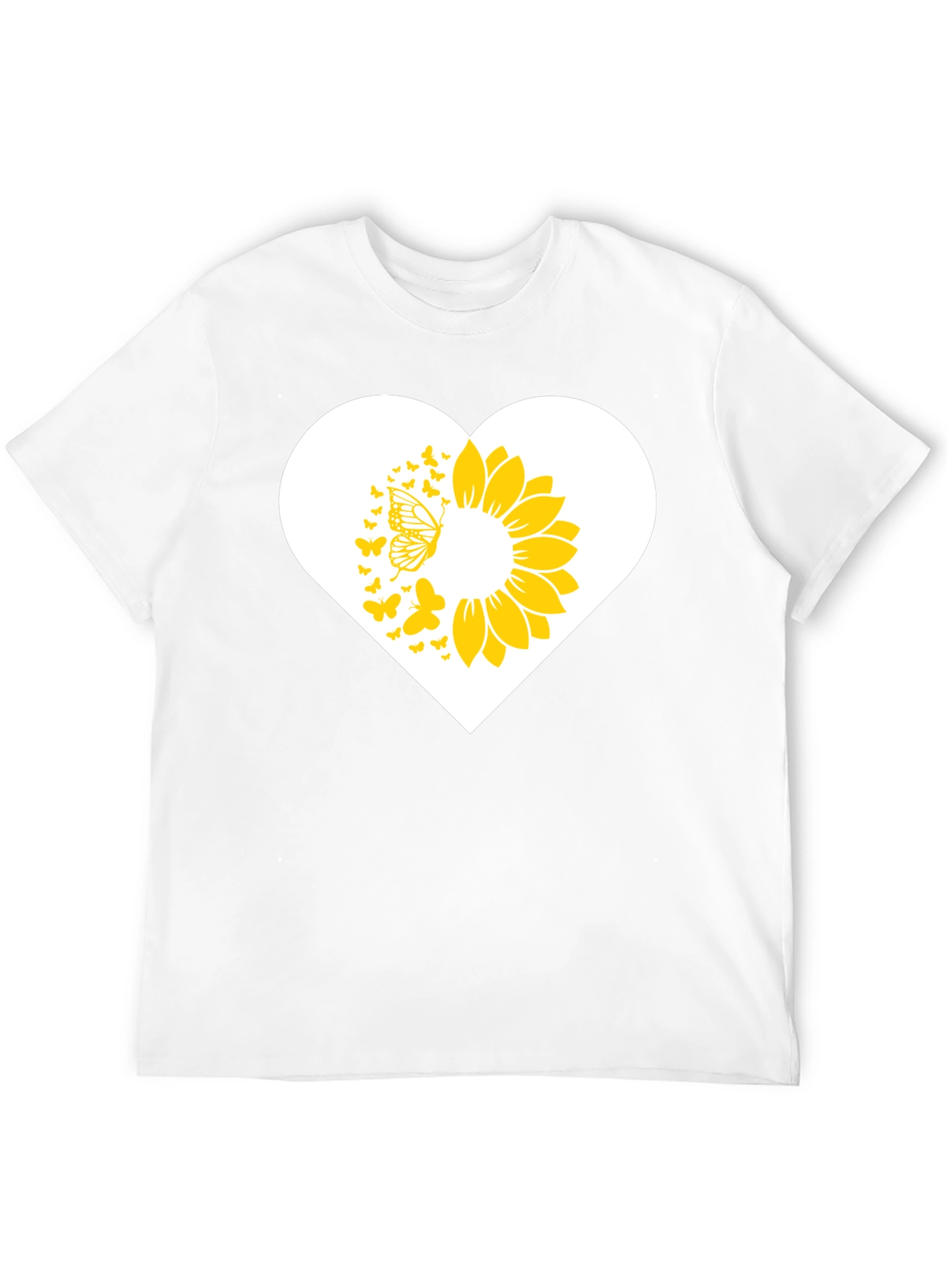 Sunflower Butterfly Heart Graphic Tee