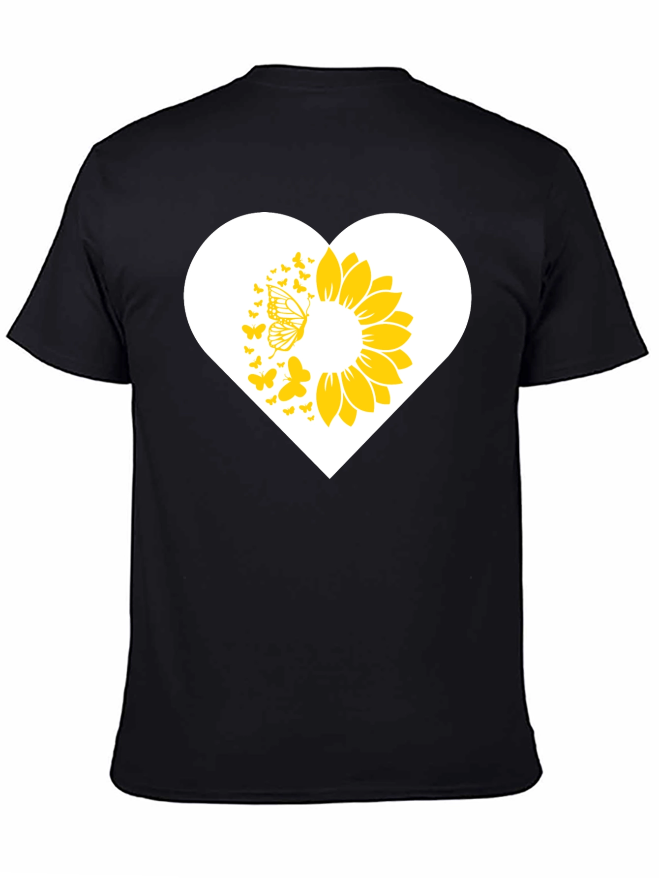 Sunflower Butterfly Heart Graphic Tee