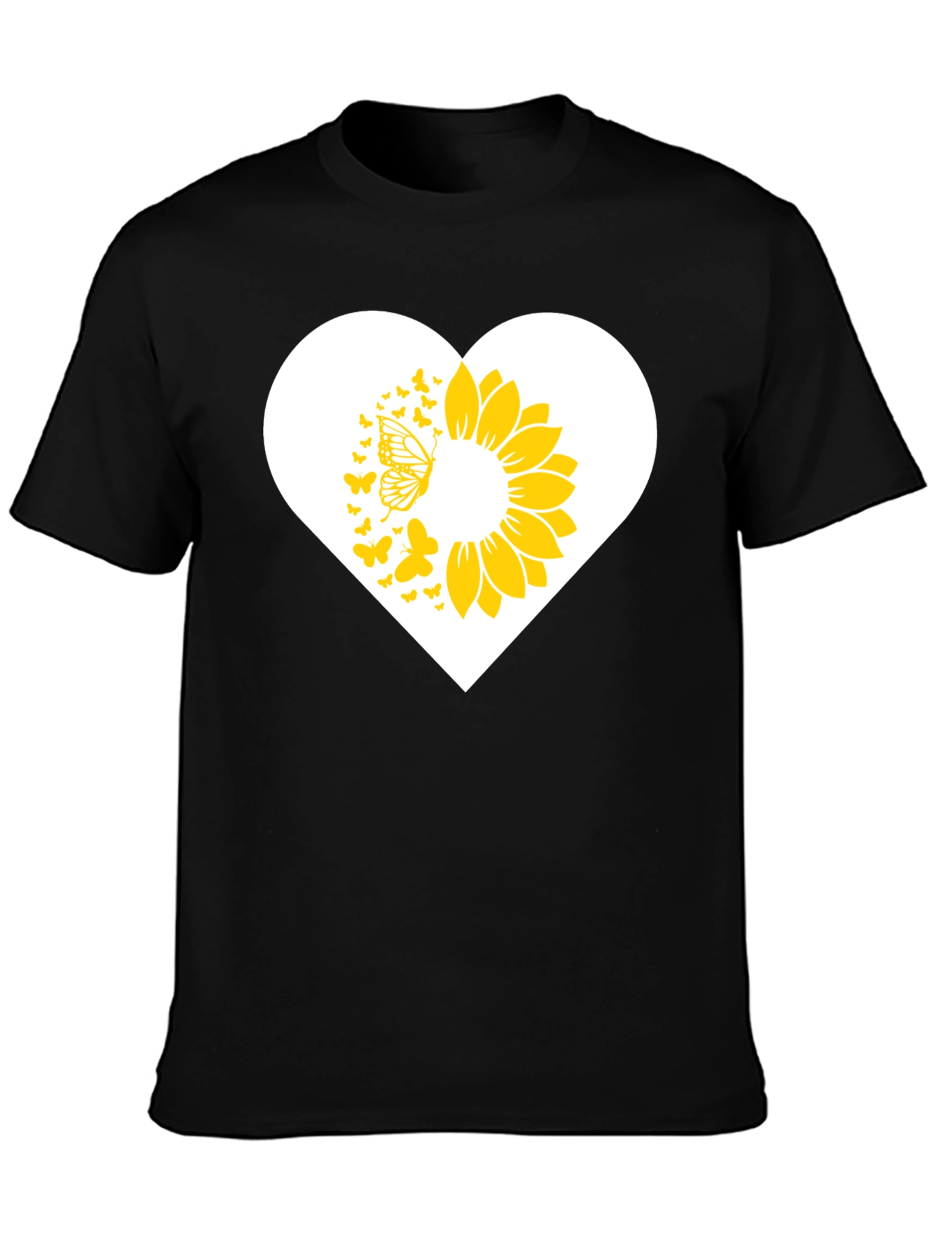 Sunflower Butterfly Heart Graphic Tee