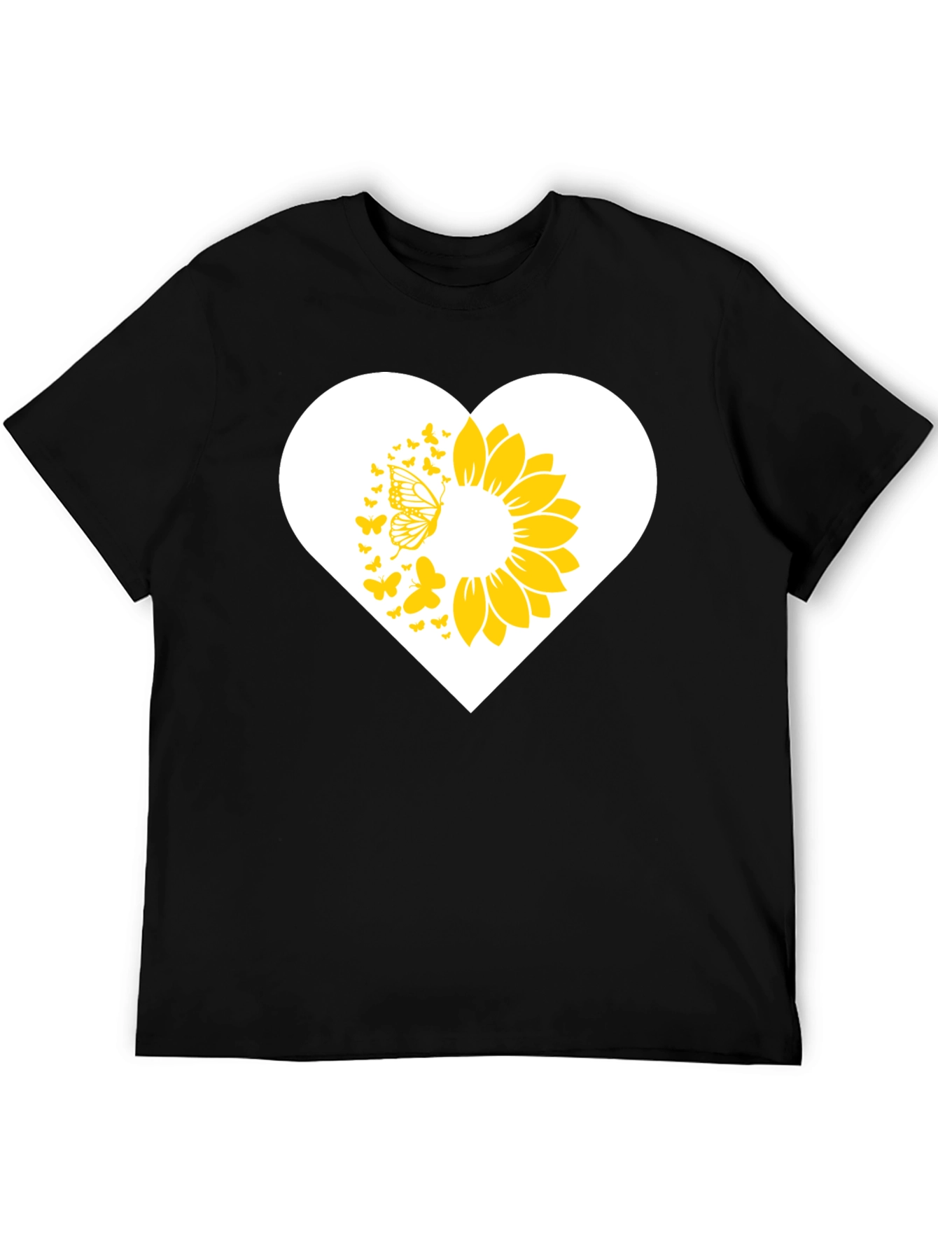 Sunflower Butterfly Heart Graphic Tee