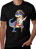 Pirate Dinosaur Graphic T-Shirt - Fun Novelty Tee