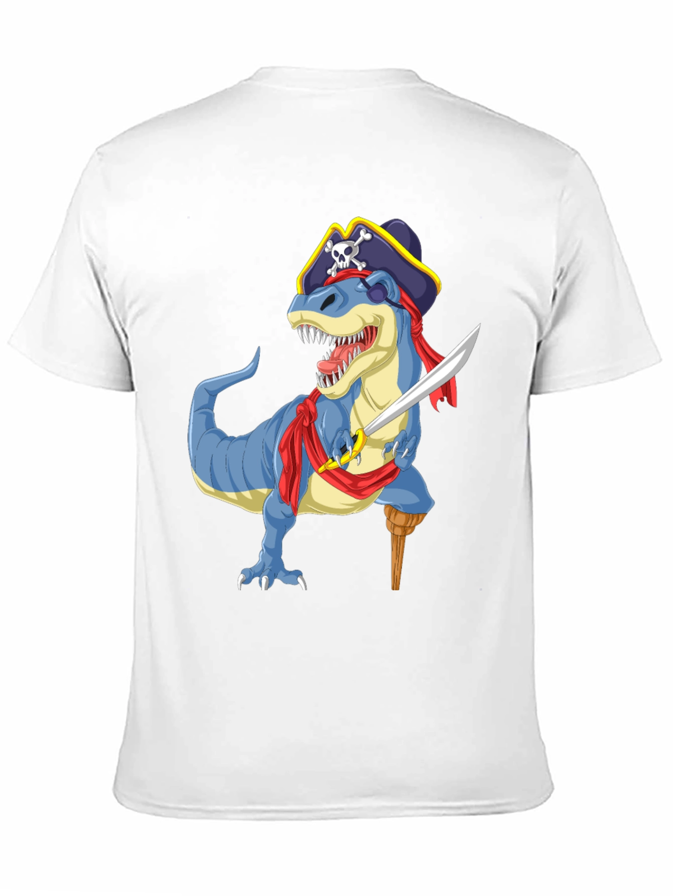 Pirate Dinosaur Graphic T-Shirt - Fun Novelty Tee